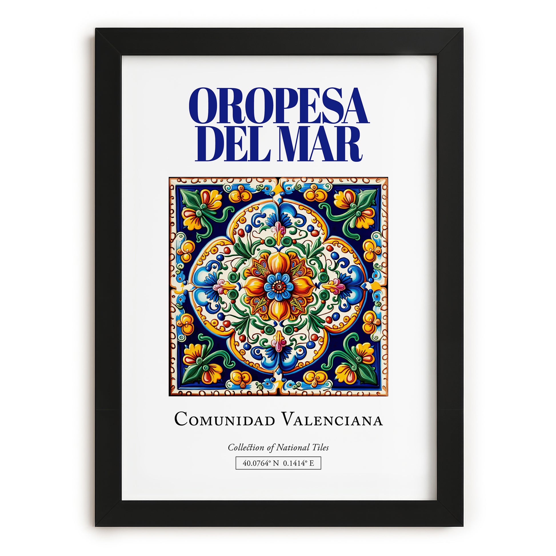 Oropesa del Mar, Spain – Country Culture Poster, in sleek black frame