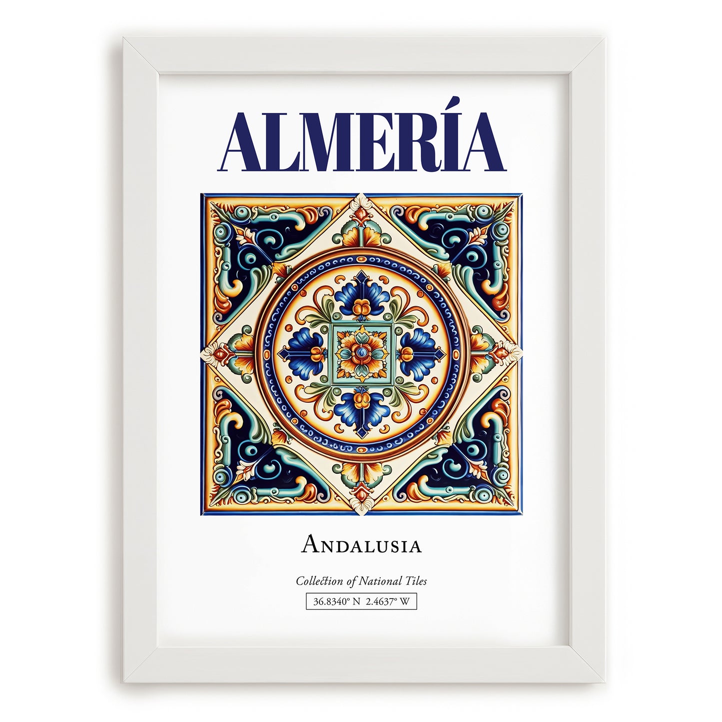 Almería, Spain – Travel Print, placed in minimal white frame