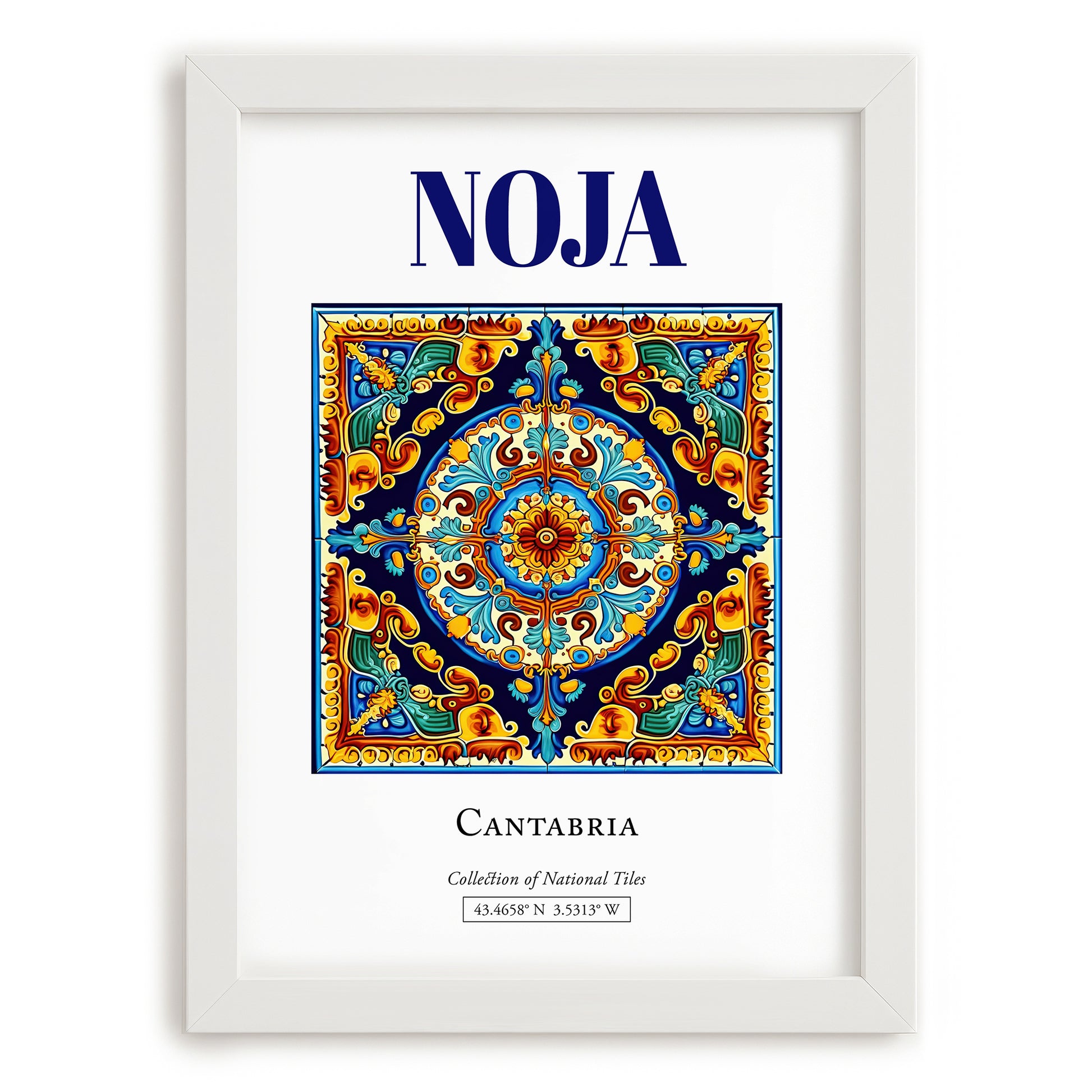Noja, Spain – Travel Wall Art, placed in minimal white frame