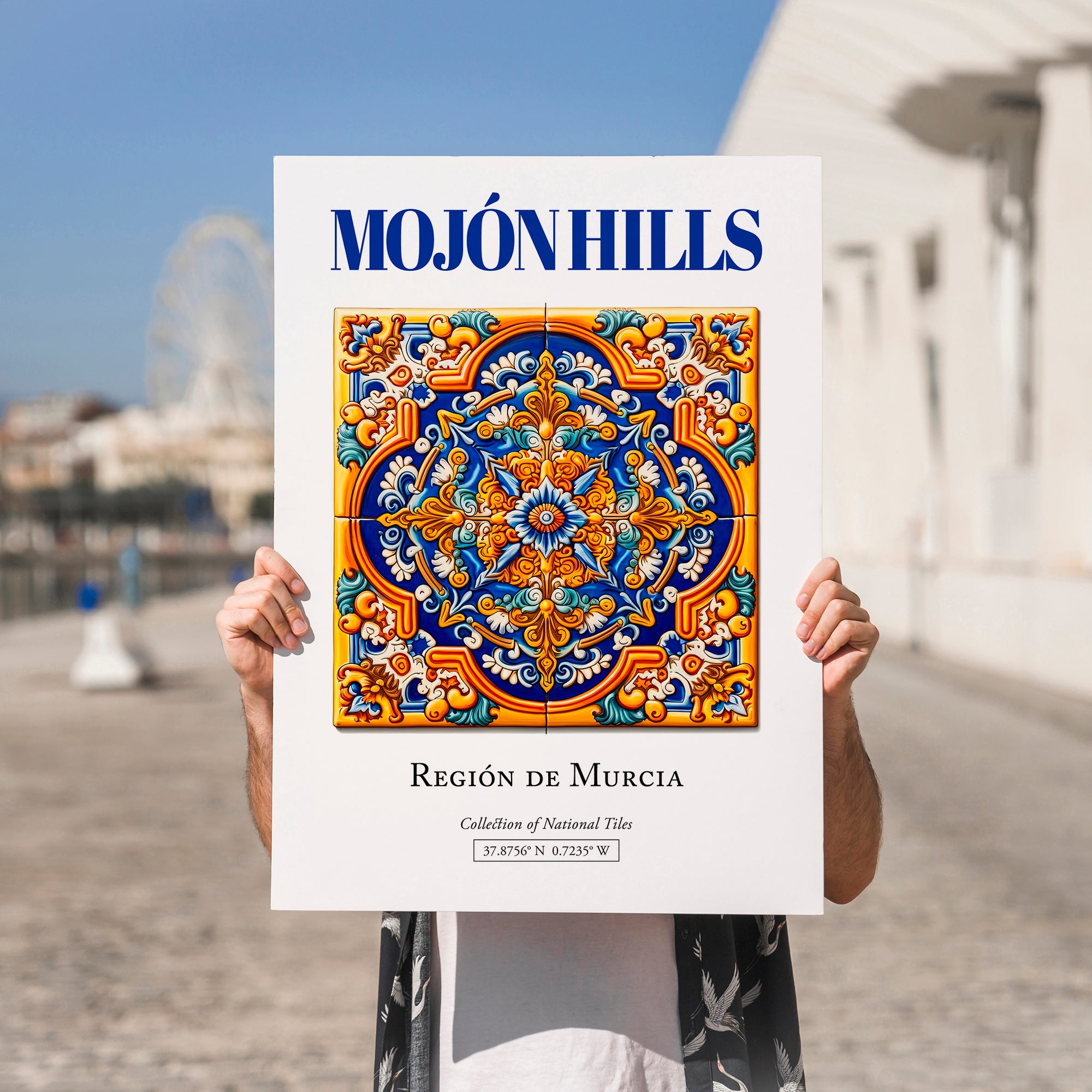 Mojón Hills, Spain – World Travel Art, no-text version framed in wood