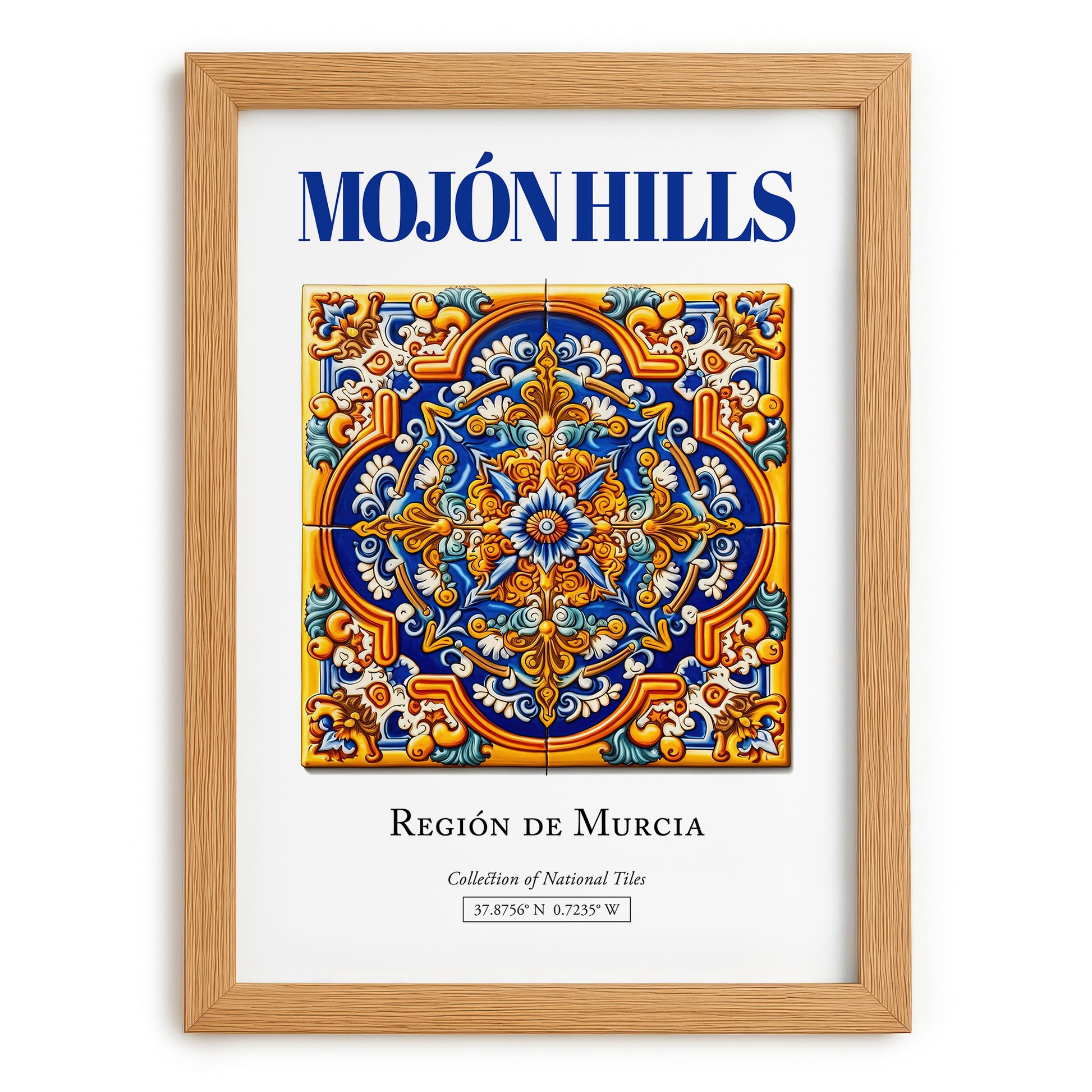 Mojón Hills, Spain – World Travel Art, set in oak frame