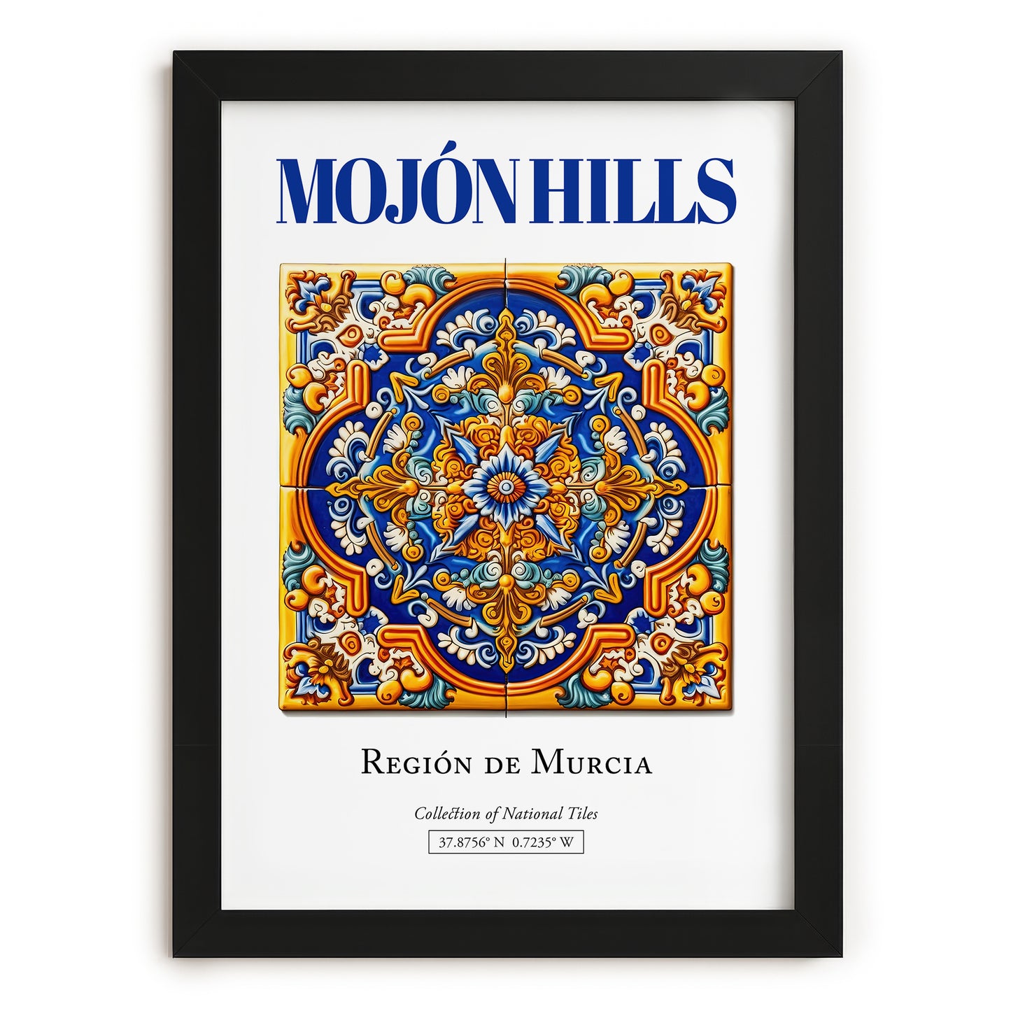 Mojón Hills, Spain – World Travel Art, in sleek black frame