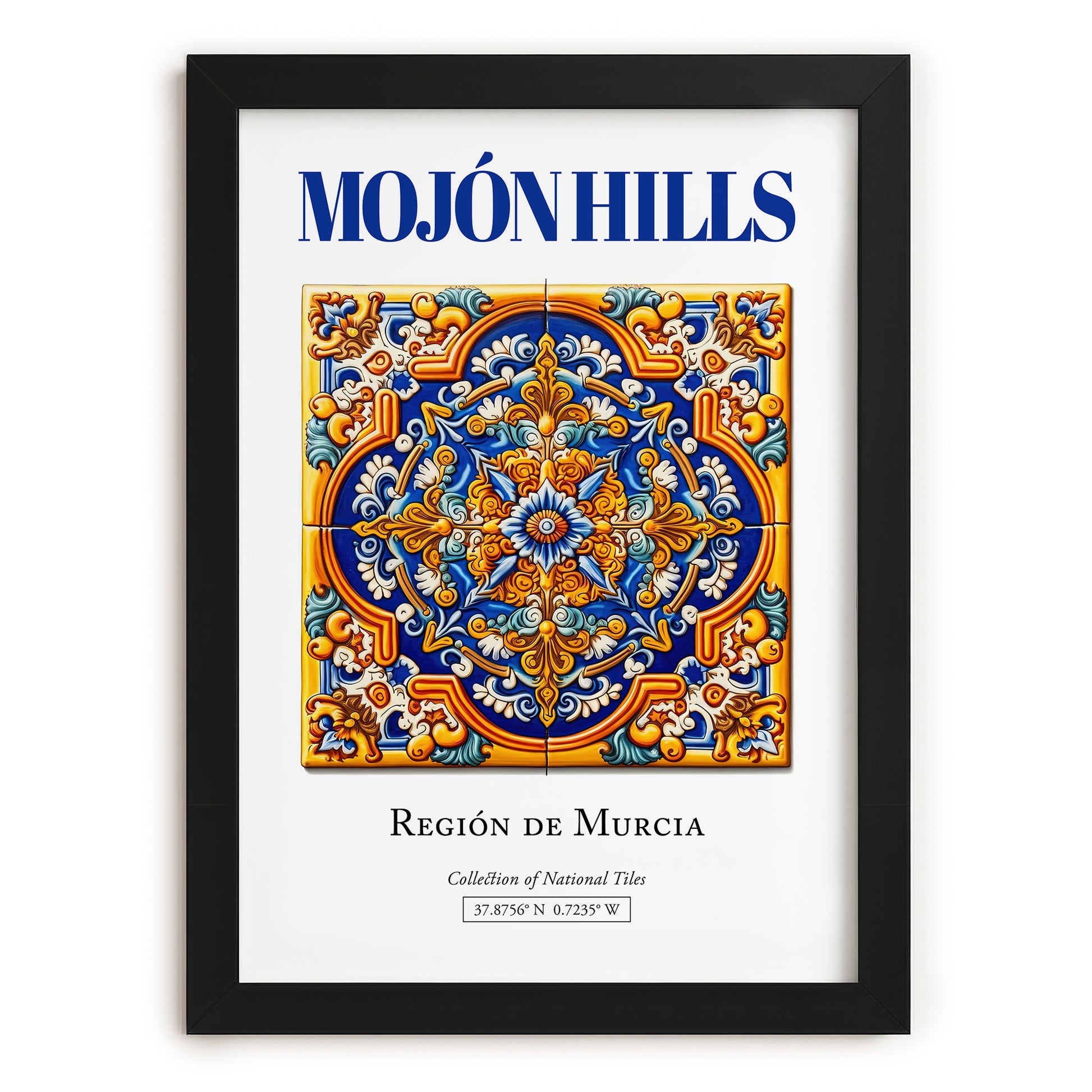 Mojón Hills, Spain – World Travel Art, in sleek black frame