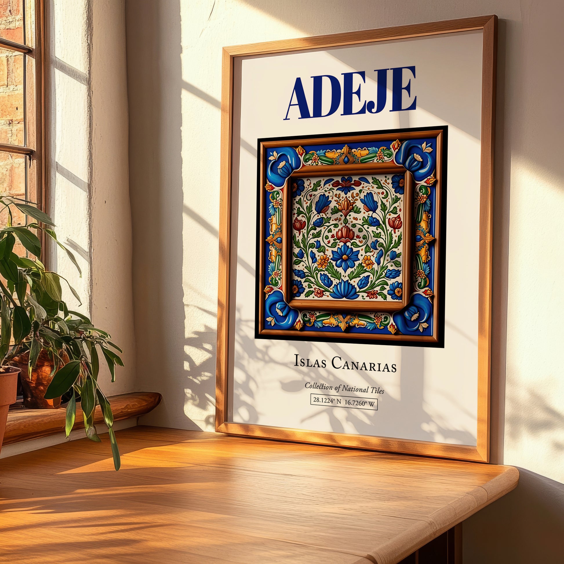 Adeje, Spain – World Heritage Travel Poster, clean layout with no caption