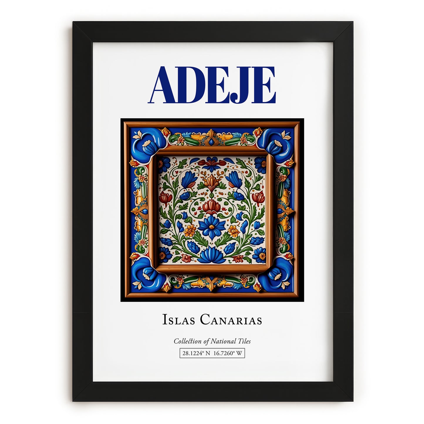 Adeje, Spain – World Heritage Travel Poster, in sleek black frame