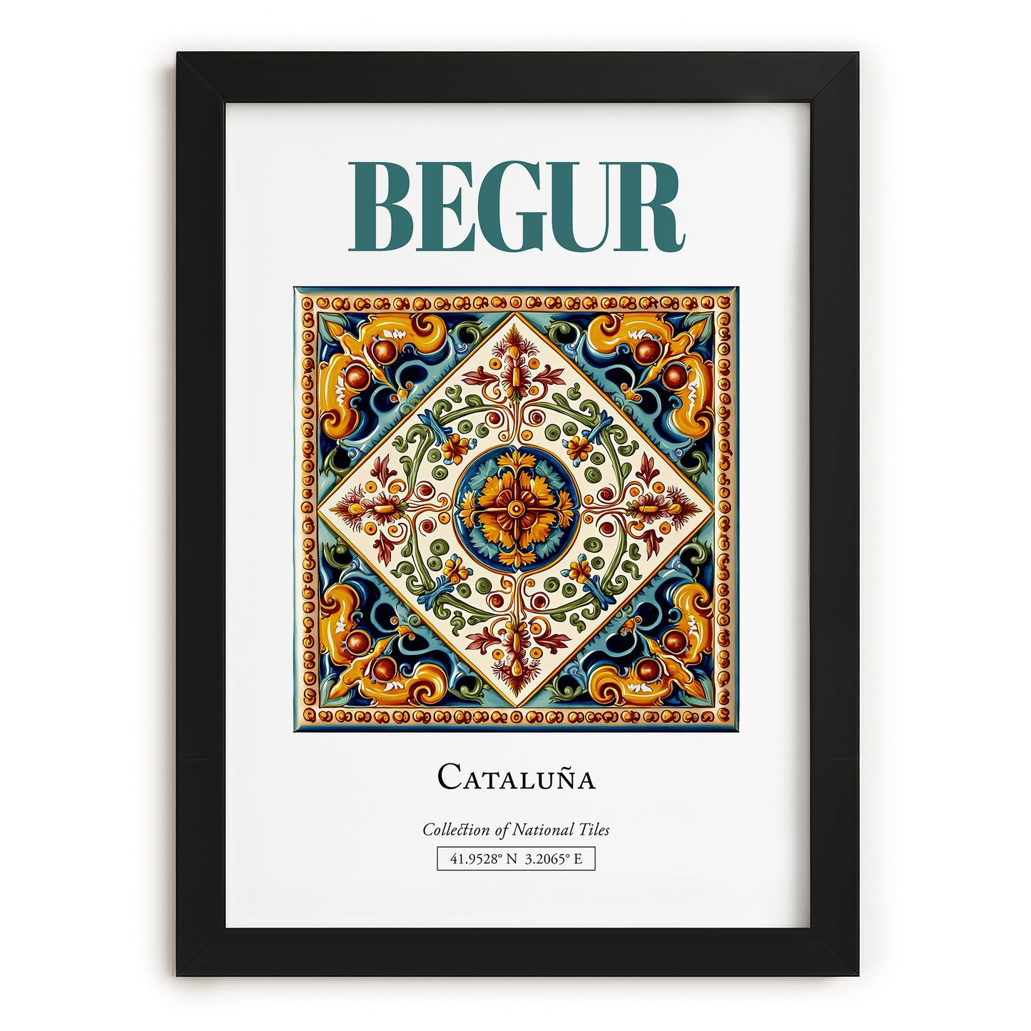 Begur, Spain – Travel Poster, in sleek black frame