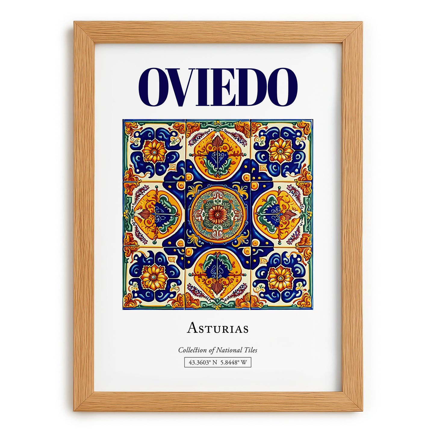 Oviedo, Spain – Global Wall Art, set in oak frame