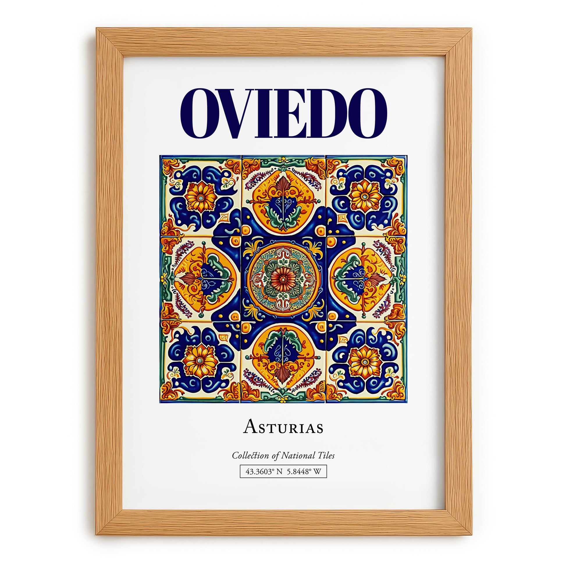 Oviedo, Spain – Global Wall Art, set in oak frame