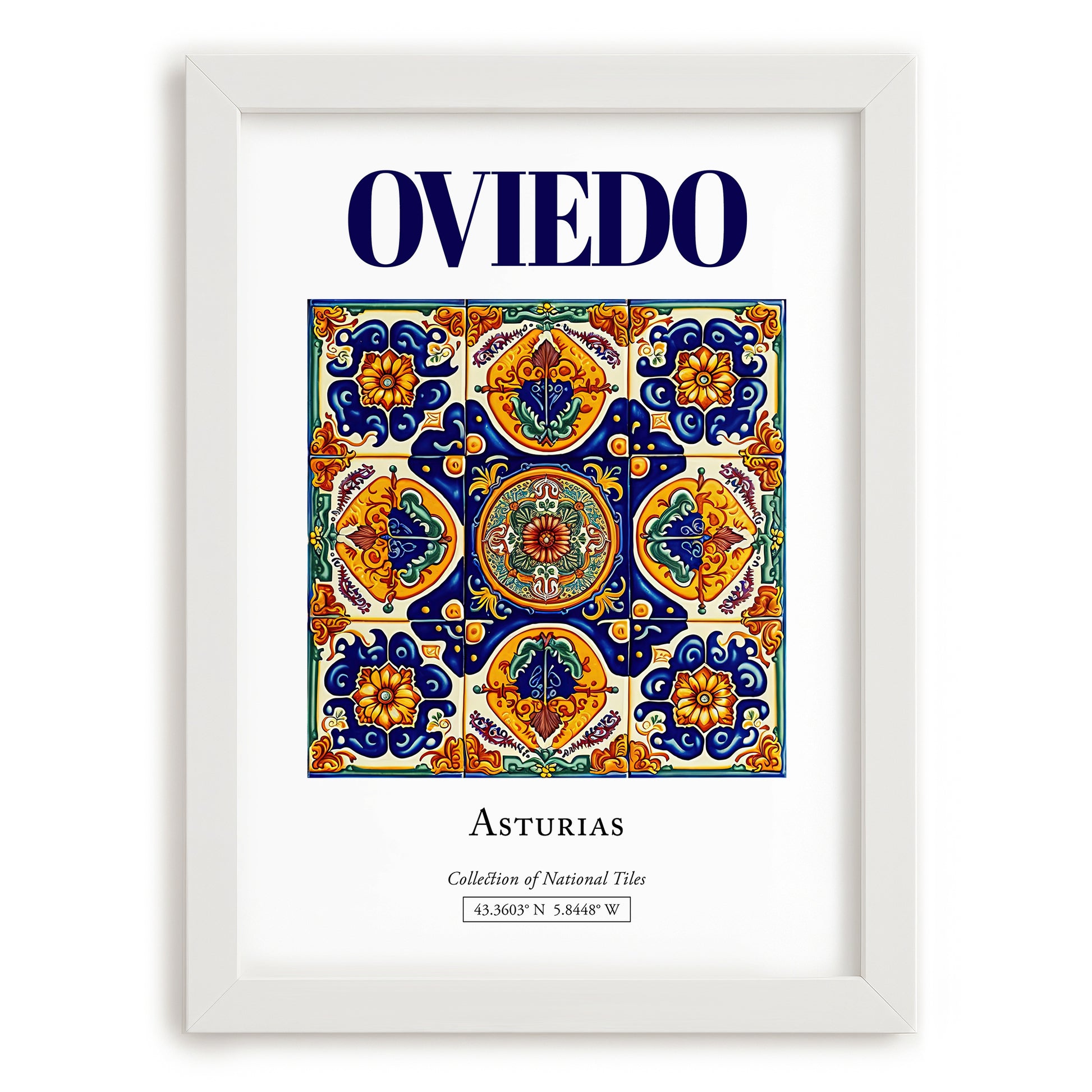 Oviedo, Spain – Global Wall Art, placed in minimal white frame