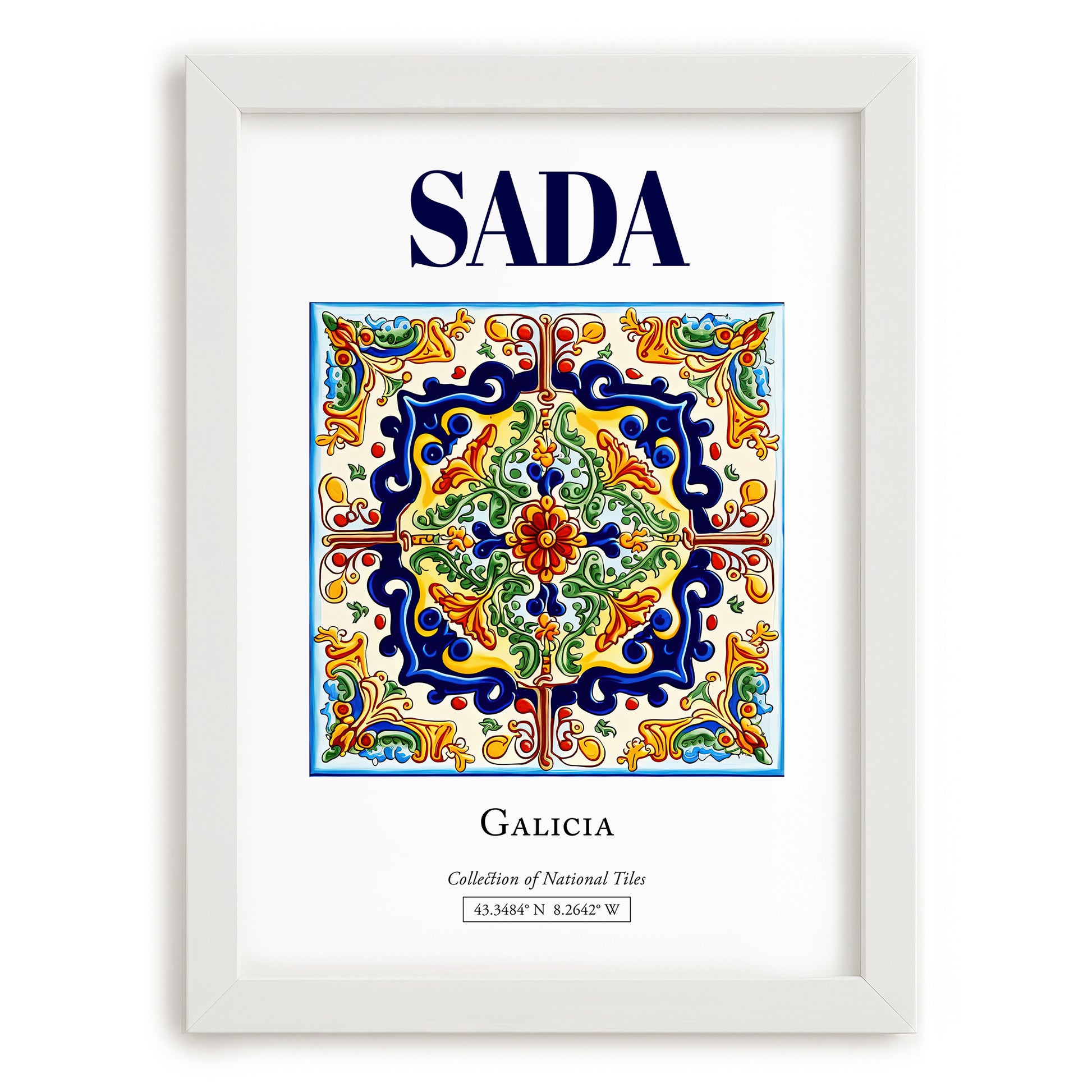 Sada, Spain – Travel Print, placed in minimal white frame