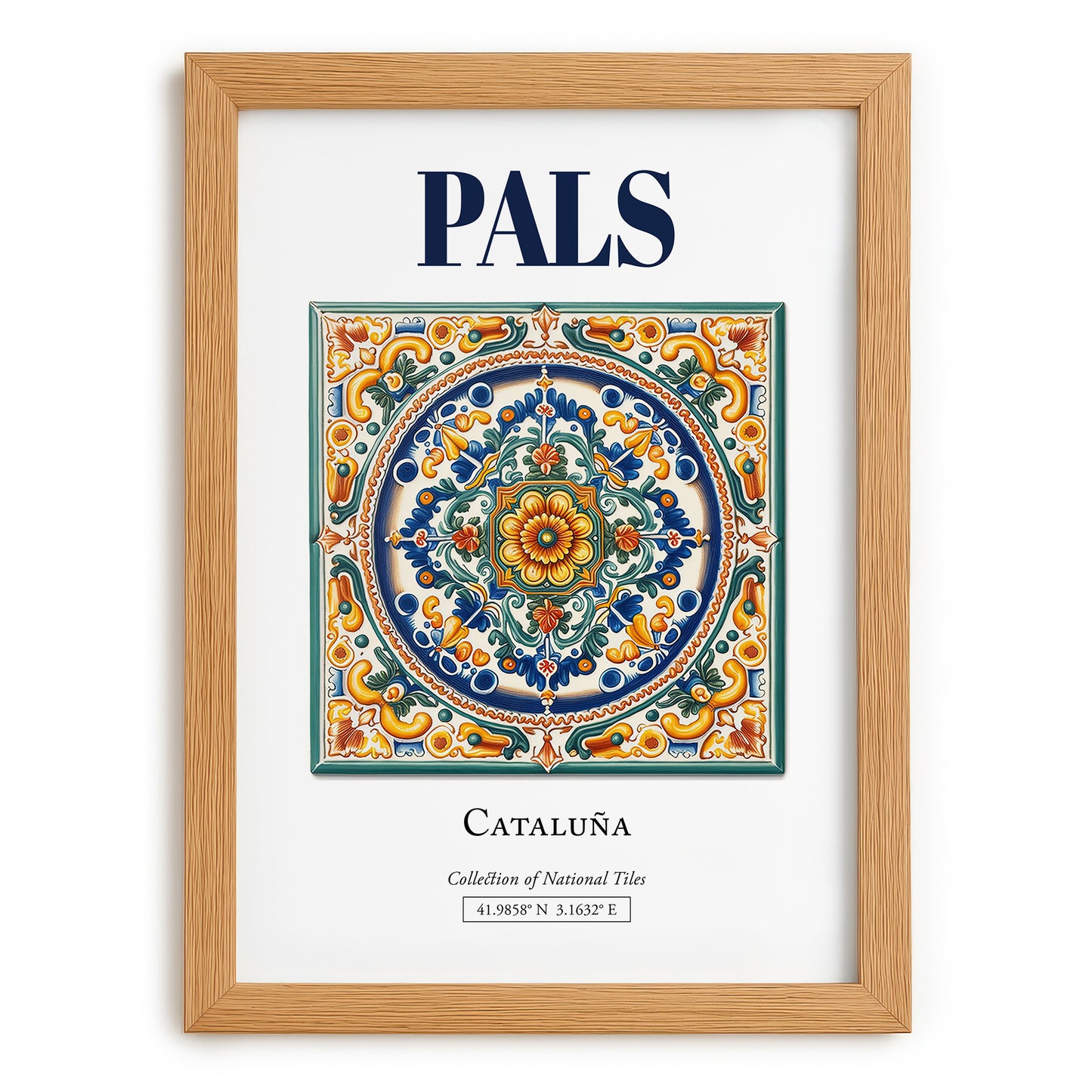 Pals, Spain – Travel Destination Art, set in oak frame