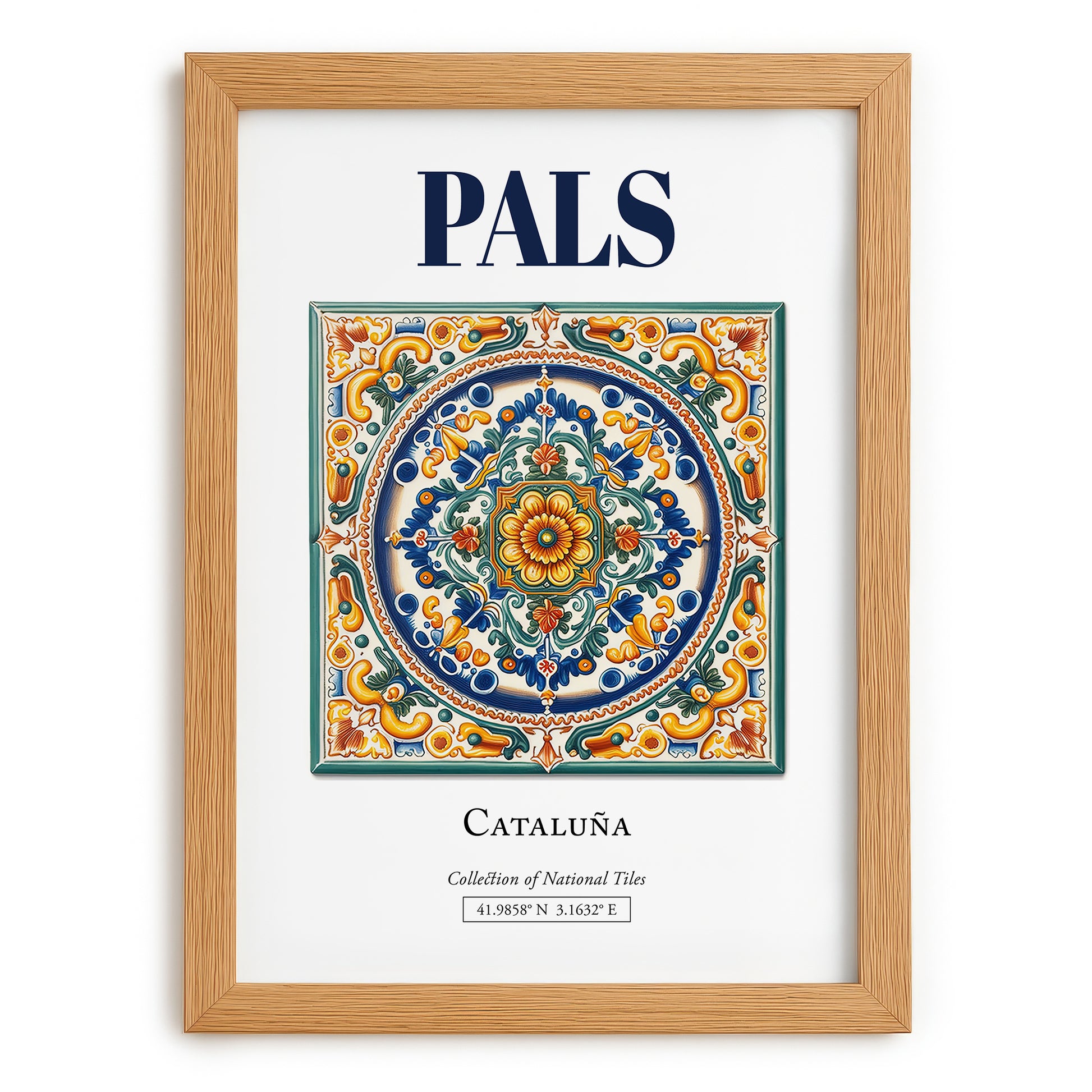 Pals, Spain – Travel Destination Art, set in oak frame