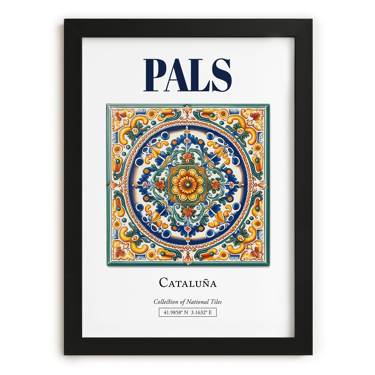 Pals, Spain – Travel Destination Art, in sleek black frame