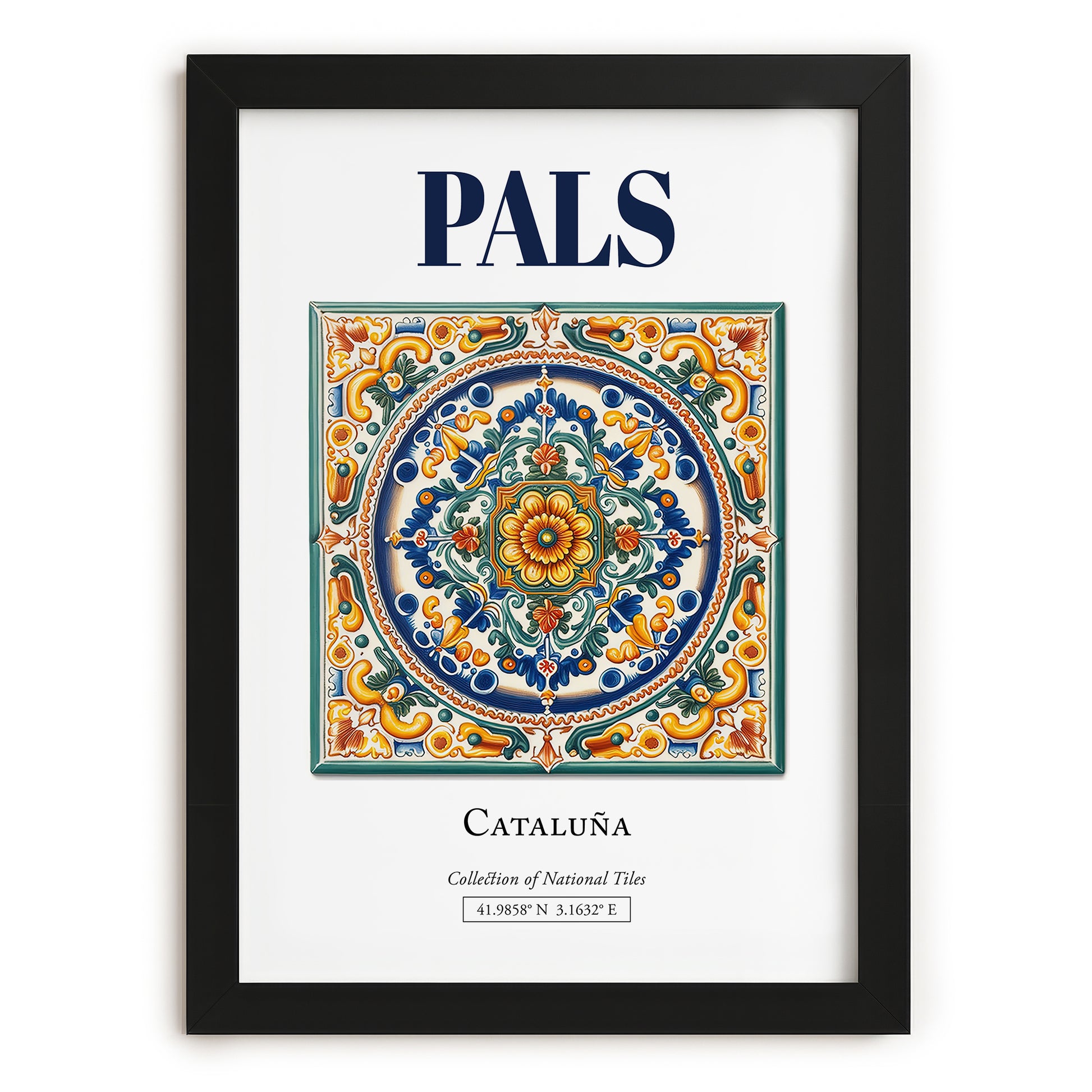 Pals, Spain – Travel Destination Art, in sleek black frame
