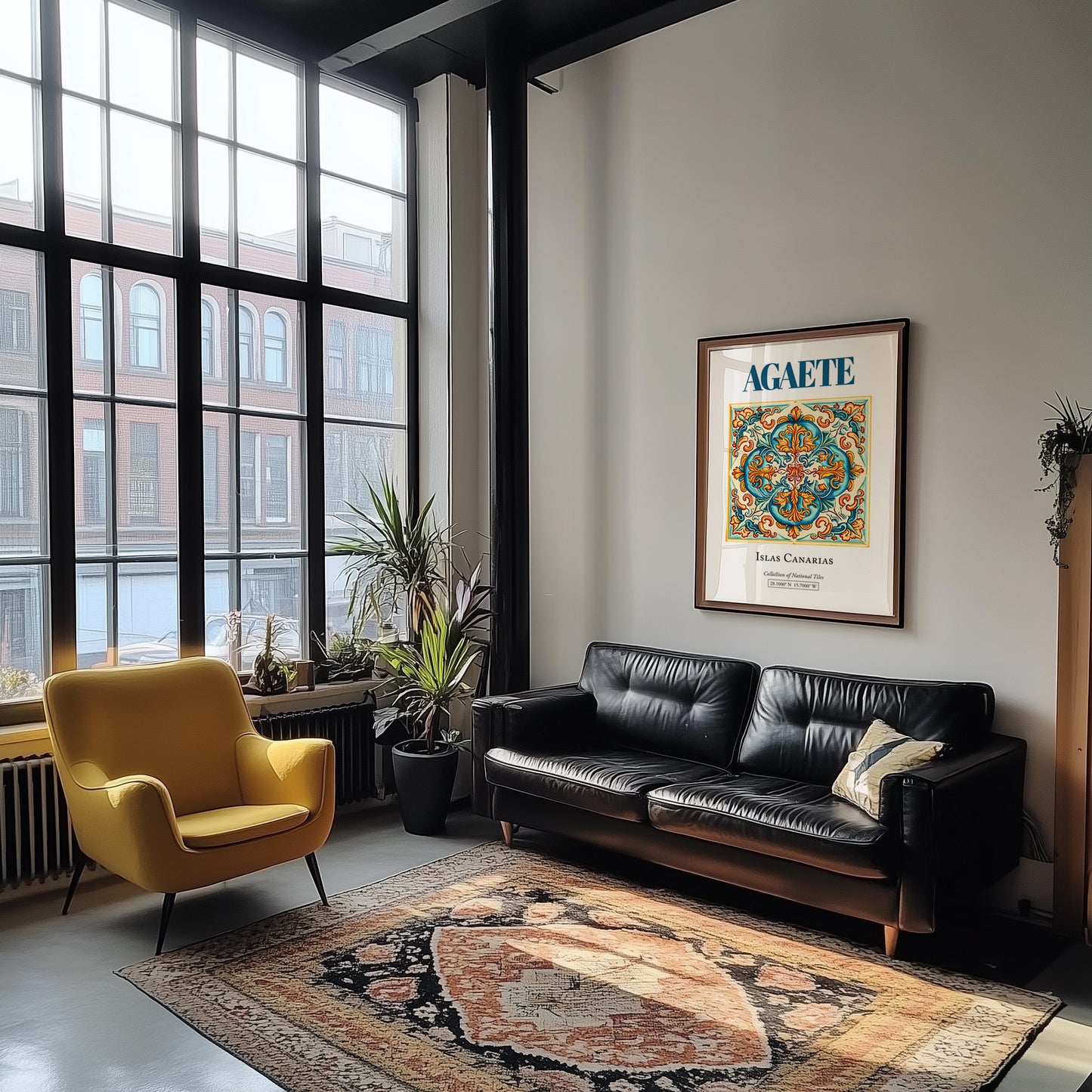 Agaete, Spain – Retro Travel Poster, unframed on coastal sand