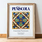 Peñíscola, Spain – World Travel Art, in wooden frame leaning on the floor