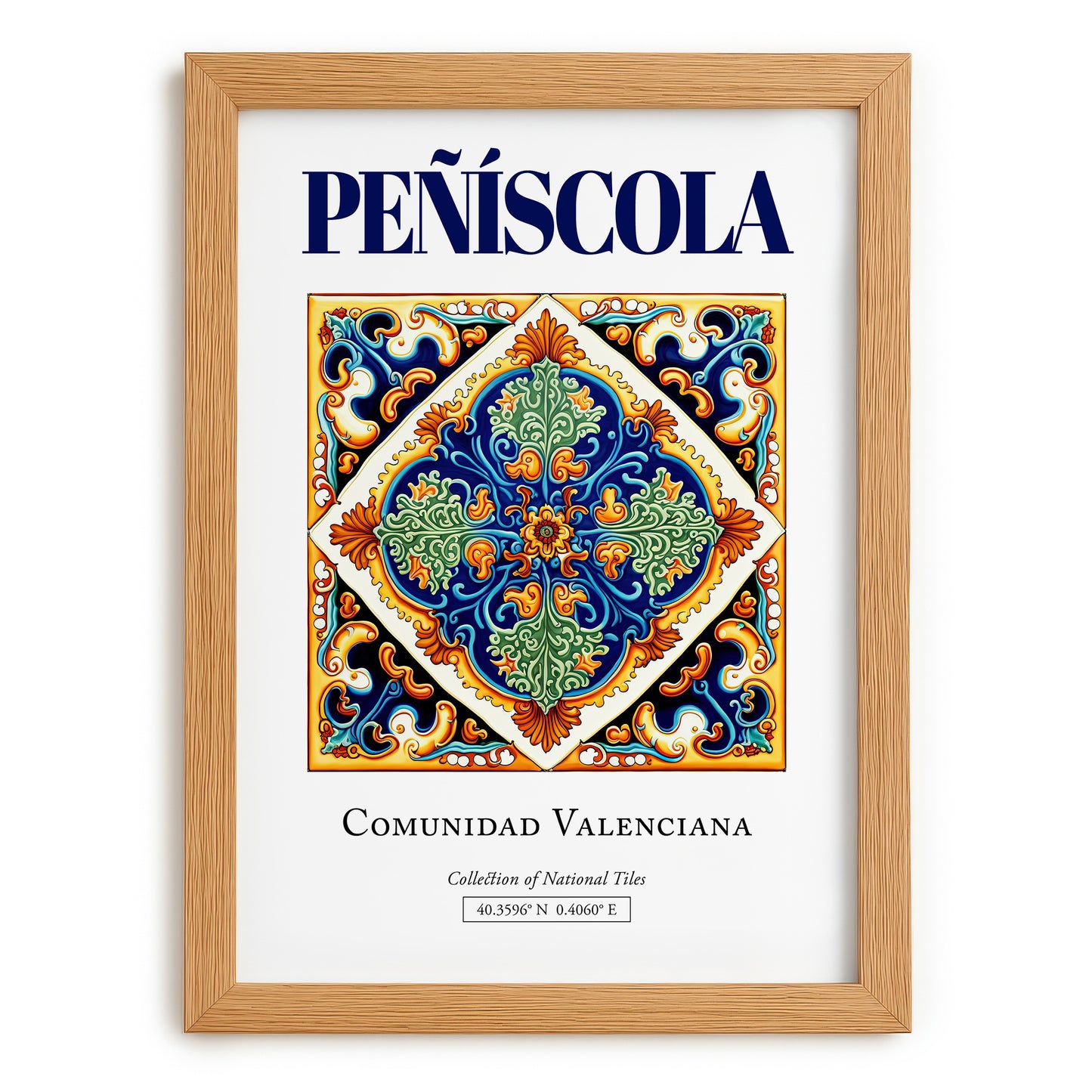 Peñíscola, Spain – World Travel Art, set in oak frame