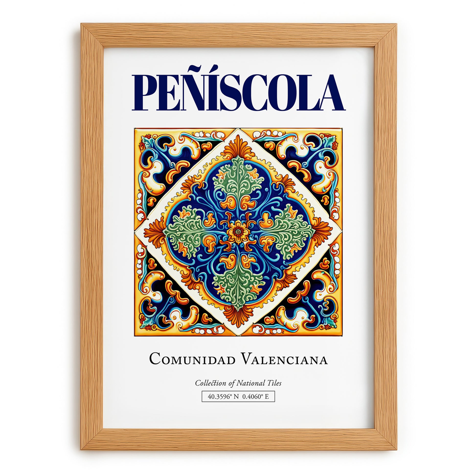 Peñíscola, Spain – World Travel Art, set in oak frame
