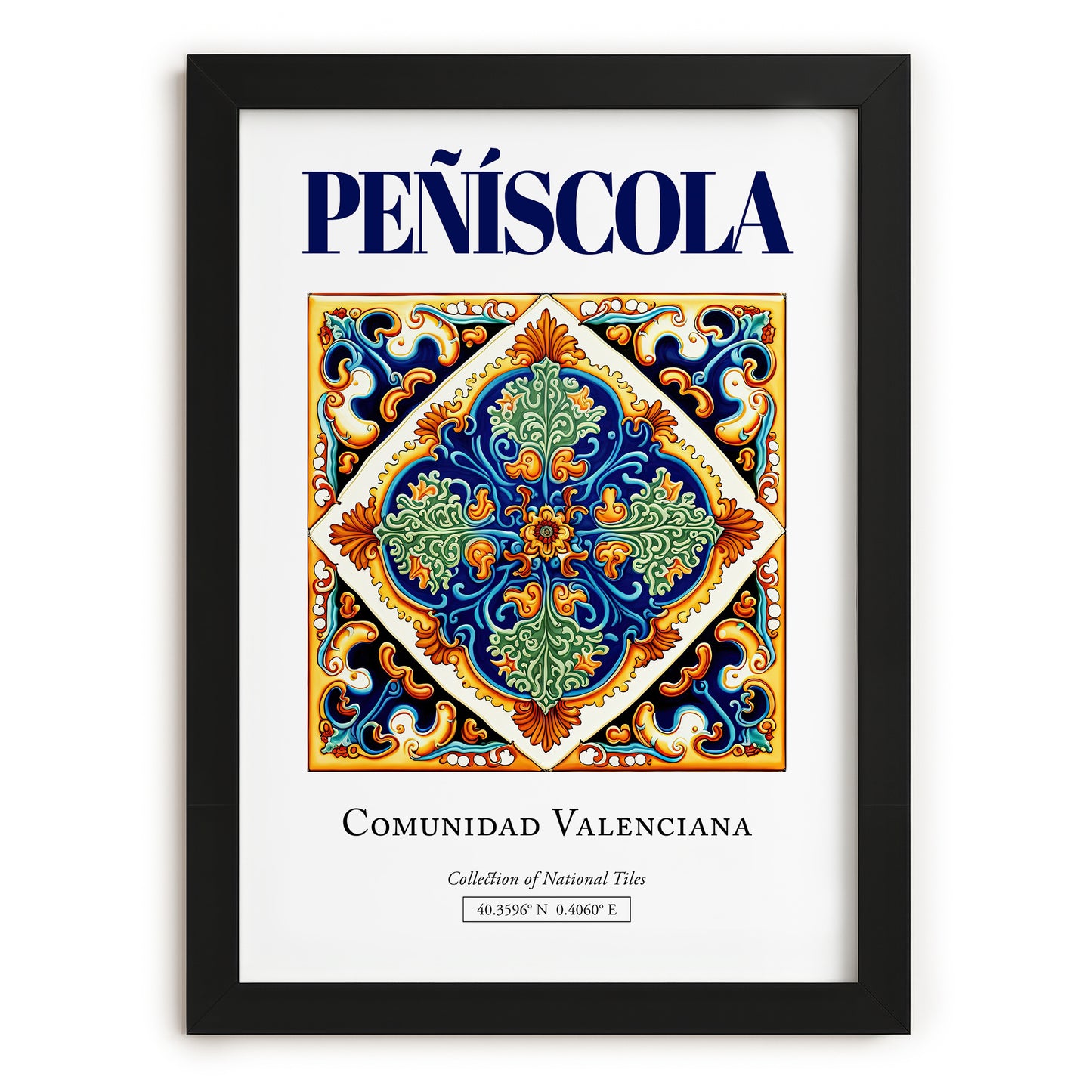 Peñíscola, Spain – World Travel Art, in sleek black frame