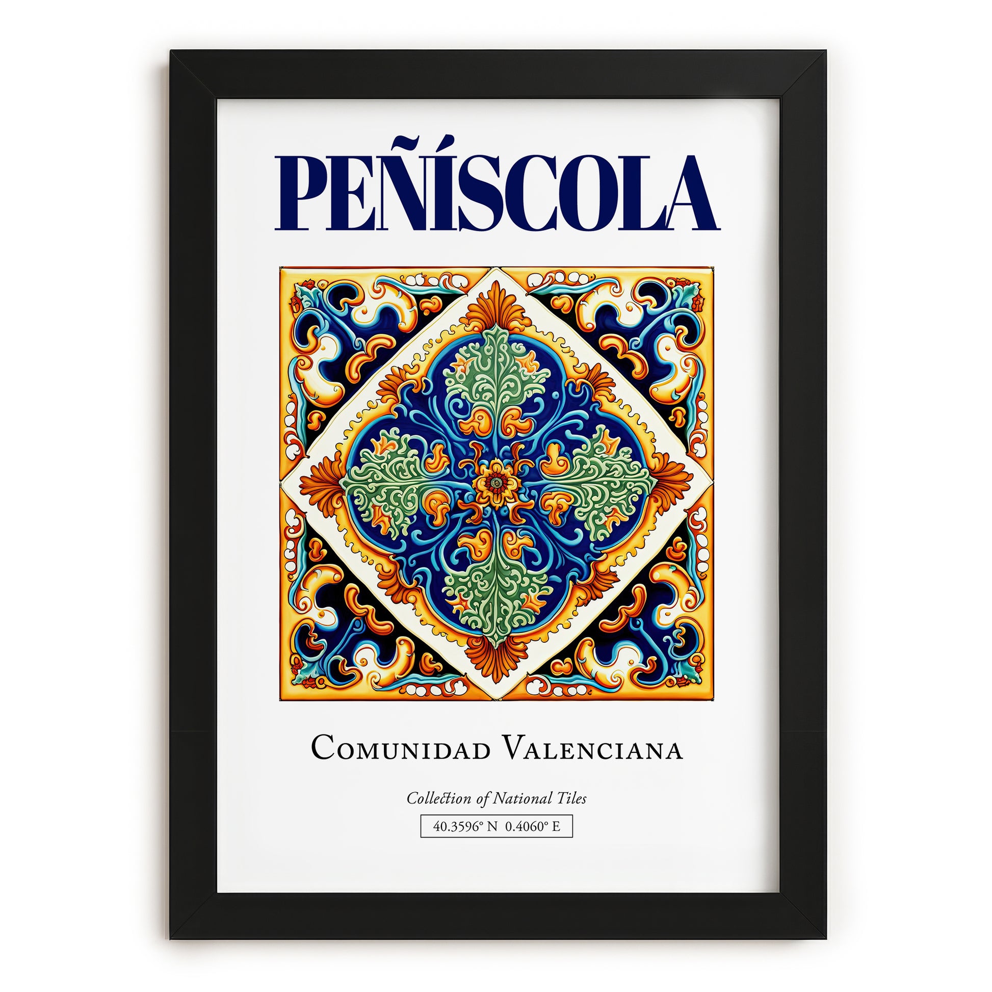 Peñíscola, Spain – World Travel Art, in sleek black frame