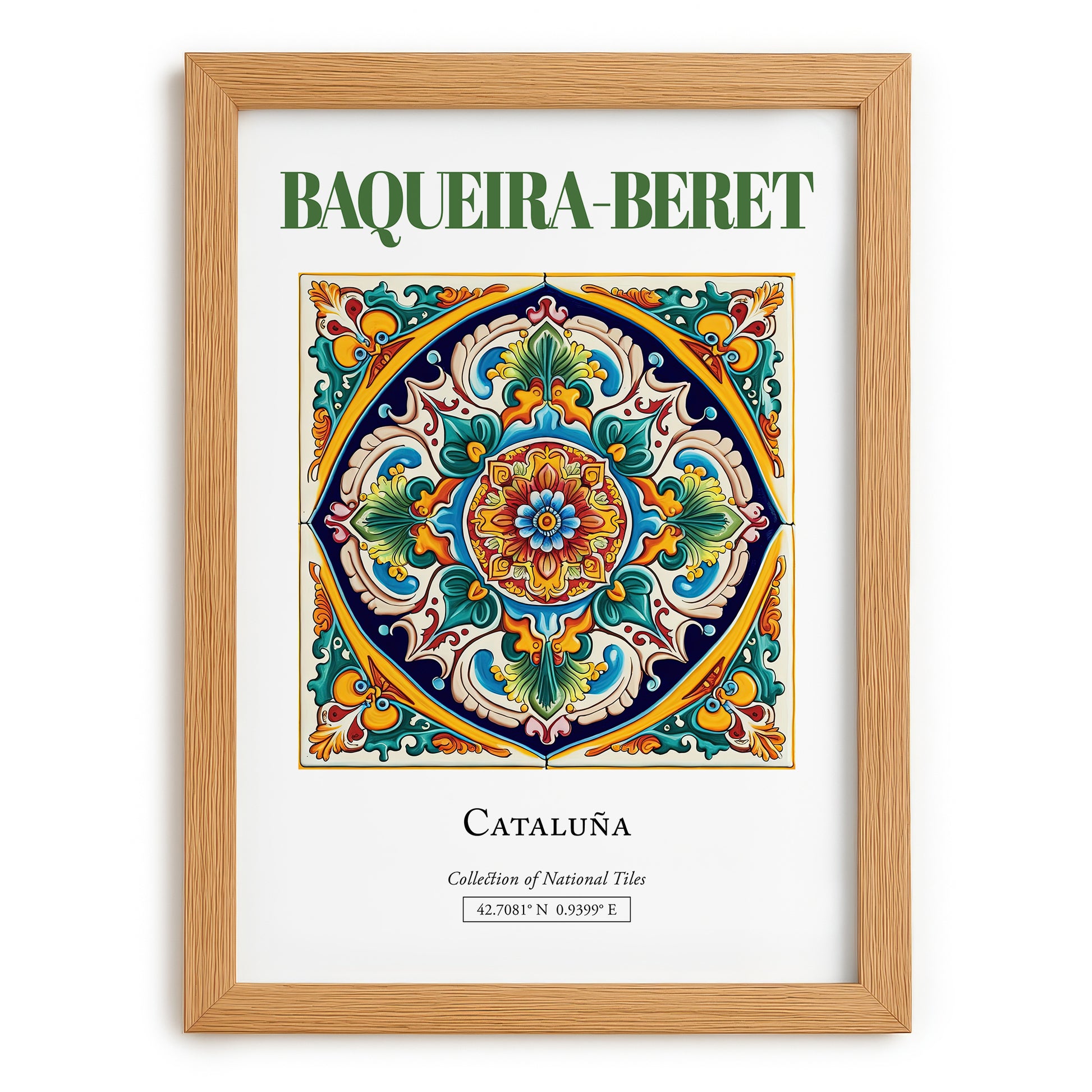 Baqueira-Beret, Spain – Travel Wall Decor, set in oak frame