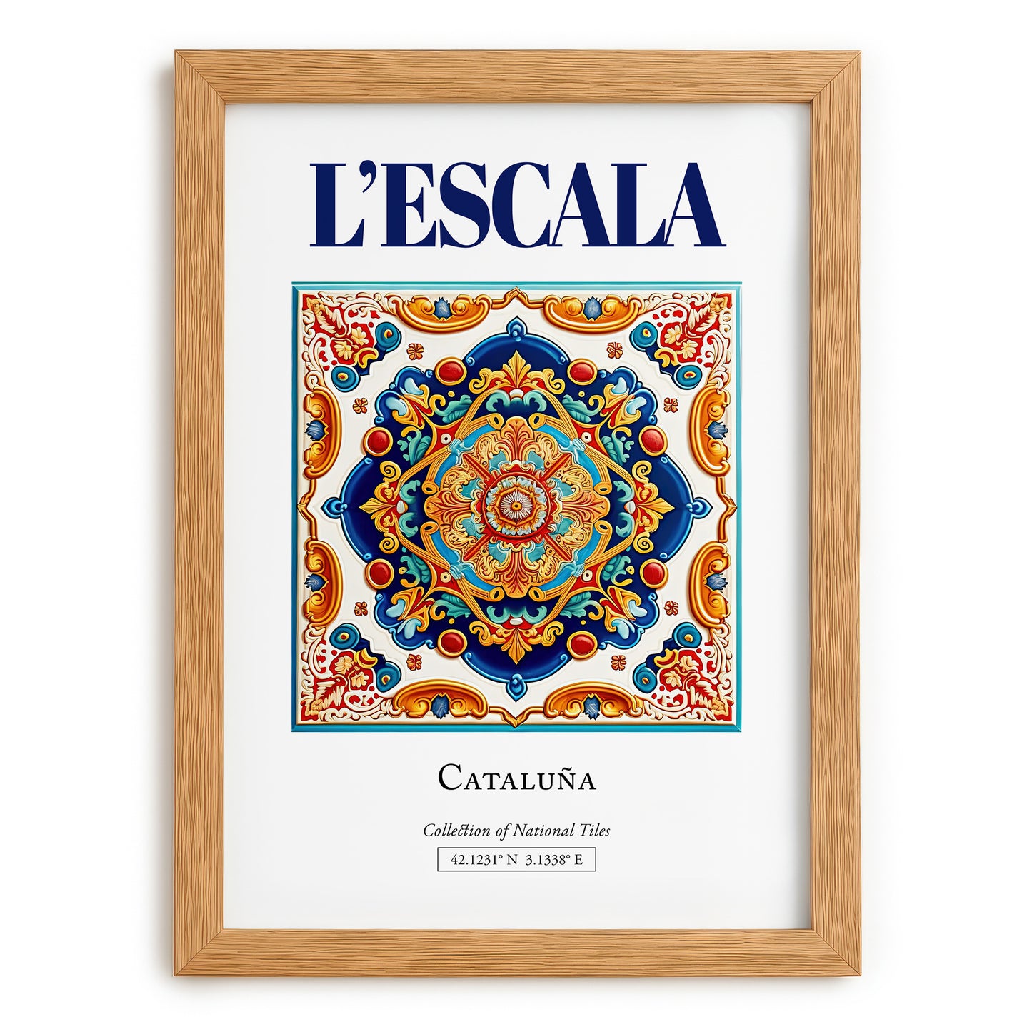 L'Escala, Spain – Travel Print, set in oak frame