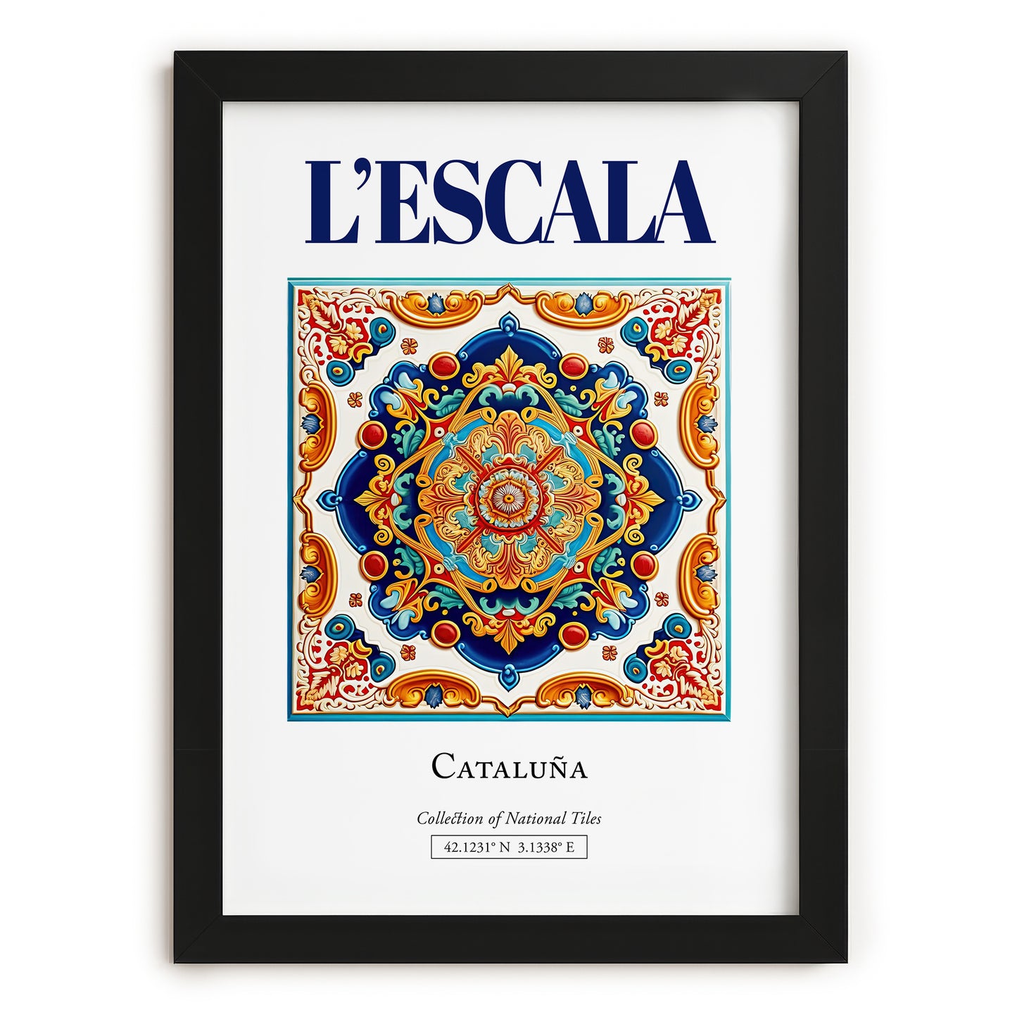L'Escala, Spain – Travel Print, in sleek black frame