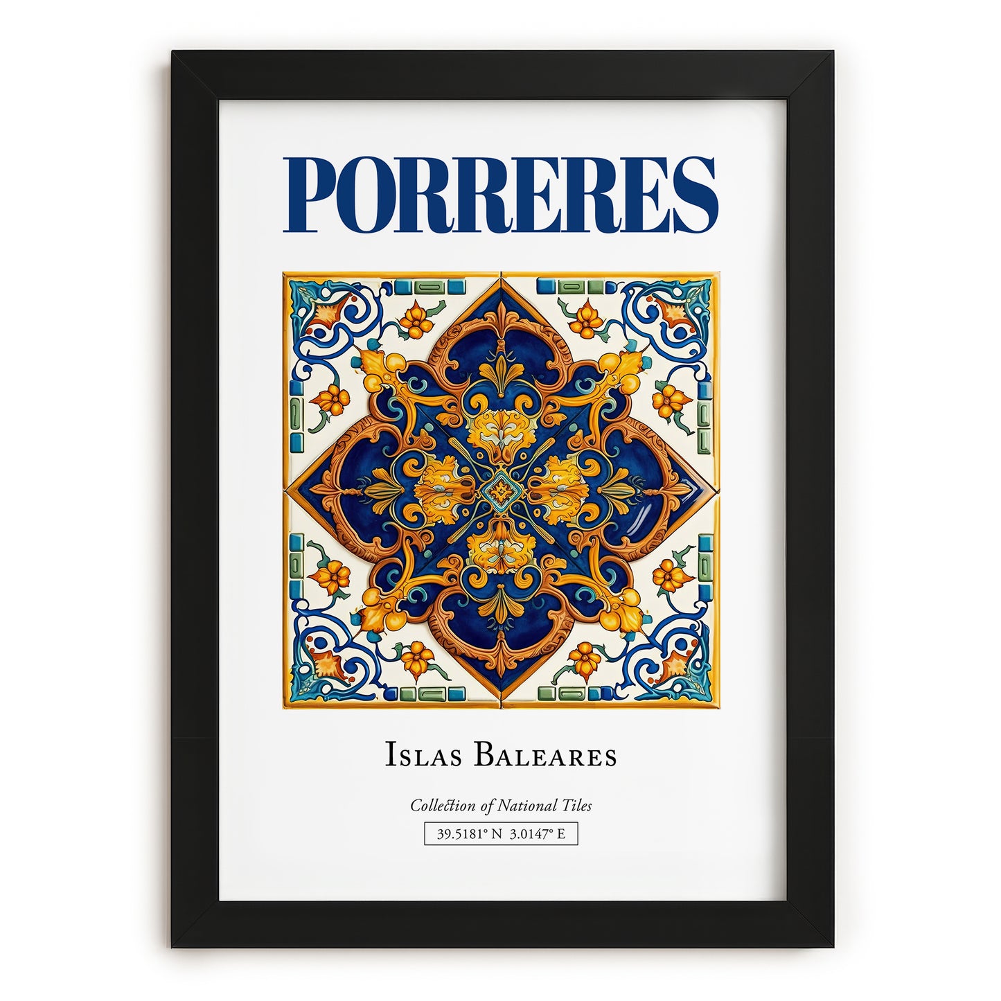 Porreres, Spain – Travel Print, in sleek black frame