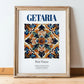 Getaria, Spain – Travel Wall Art, in wooden frame leaning on the floor
