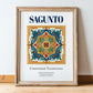 Sagunto, Spain – Travel Print, in wooden frame leaning on the floor