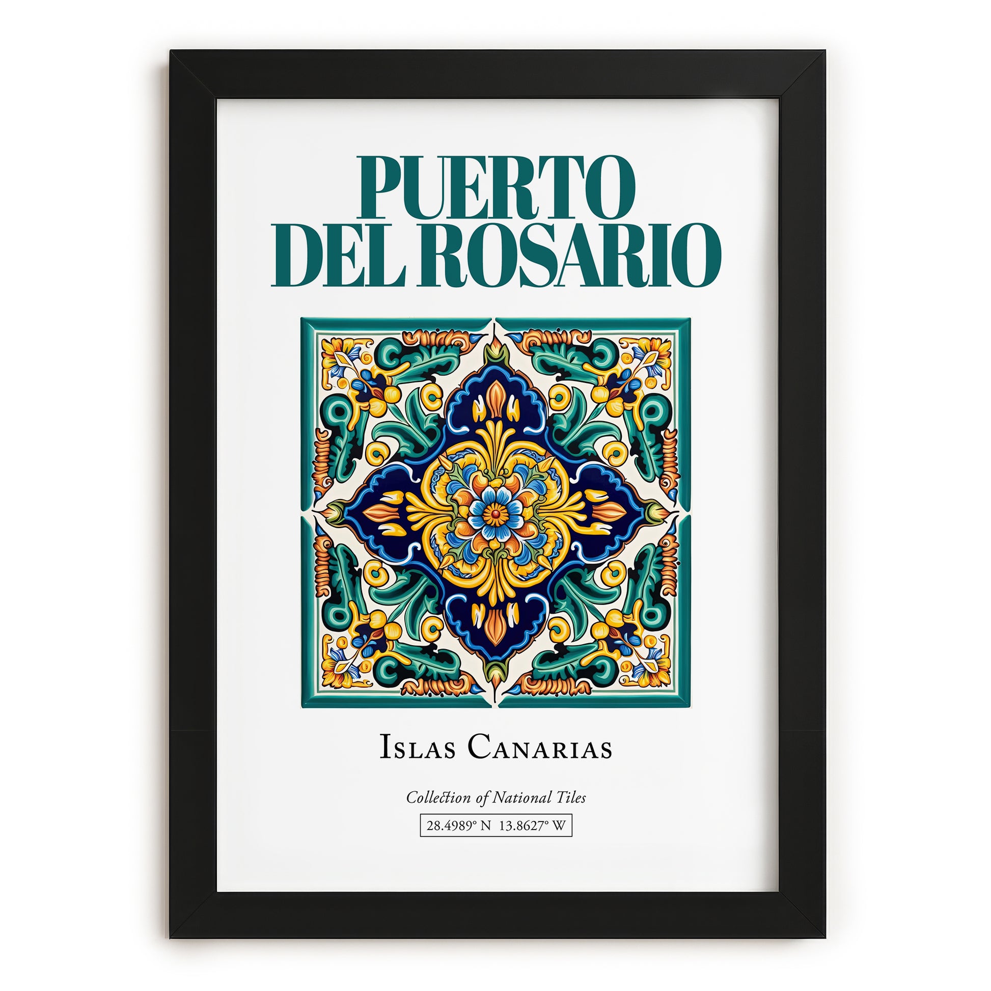Puerto del Rosario, Spain – Minimalist Travel Print, in sleek black frame