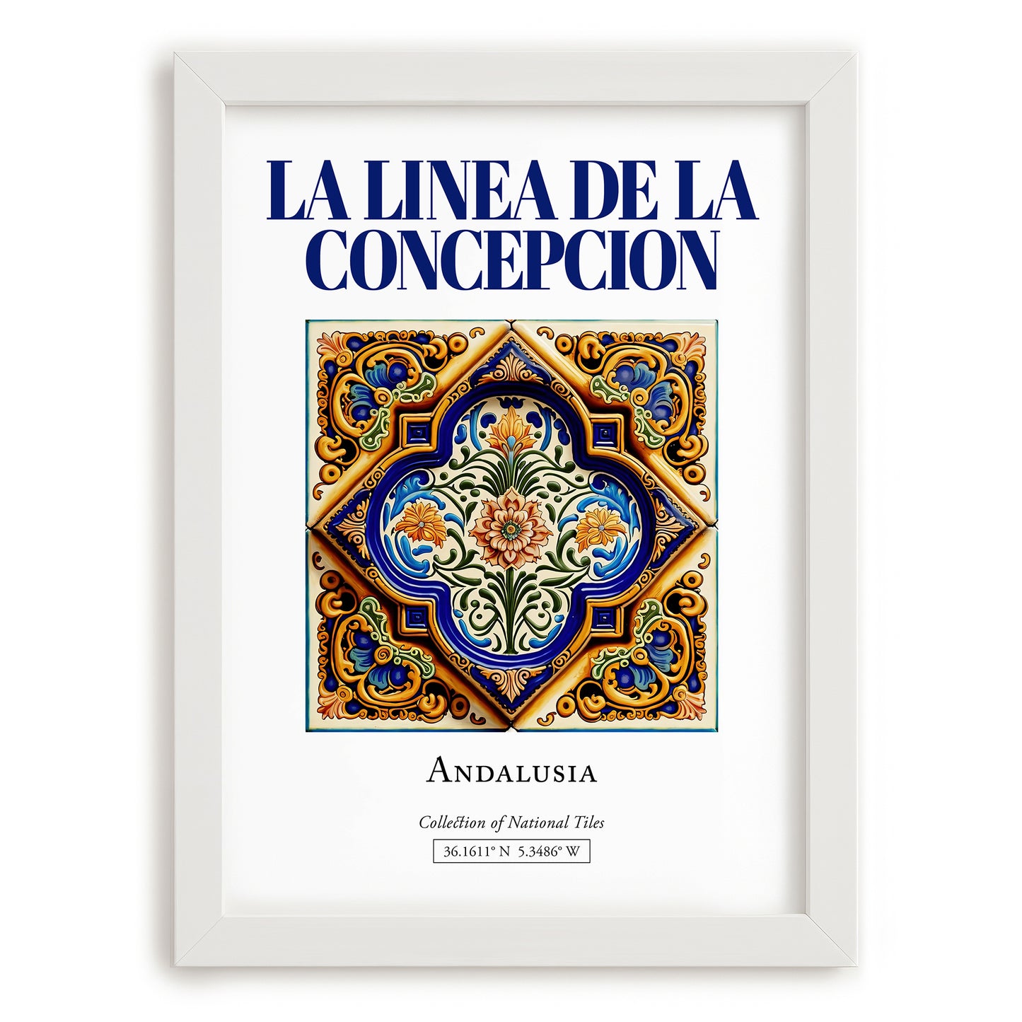 La Linea de la Concepcion, Spain – World Travel Art, placed in minimal white frame