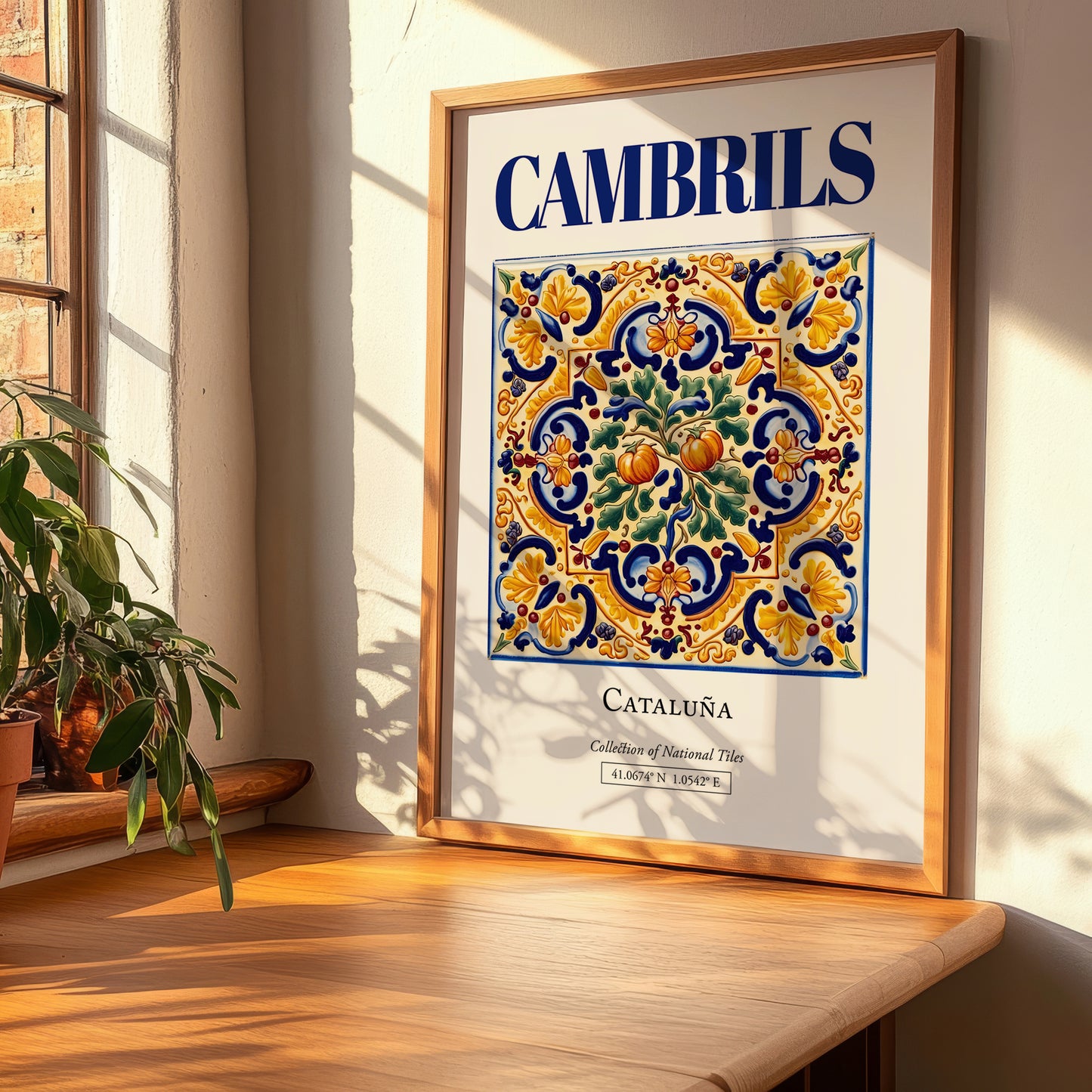 Cambrils, Spain – Vintage Travel Poster, clean layout with no caption