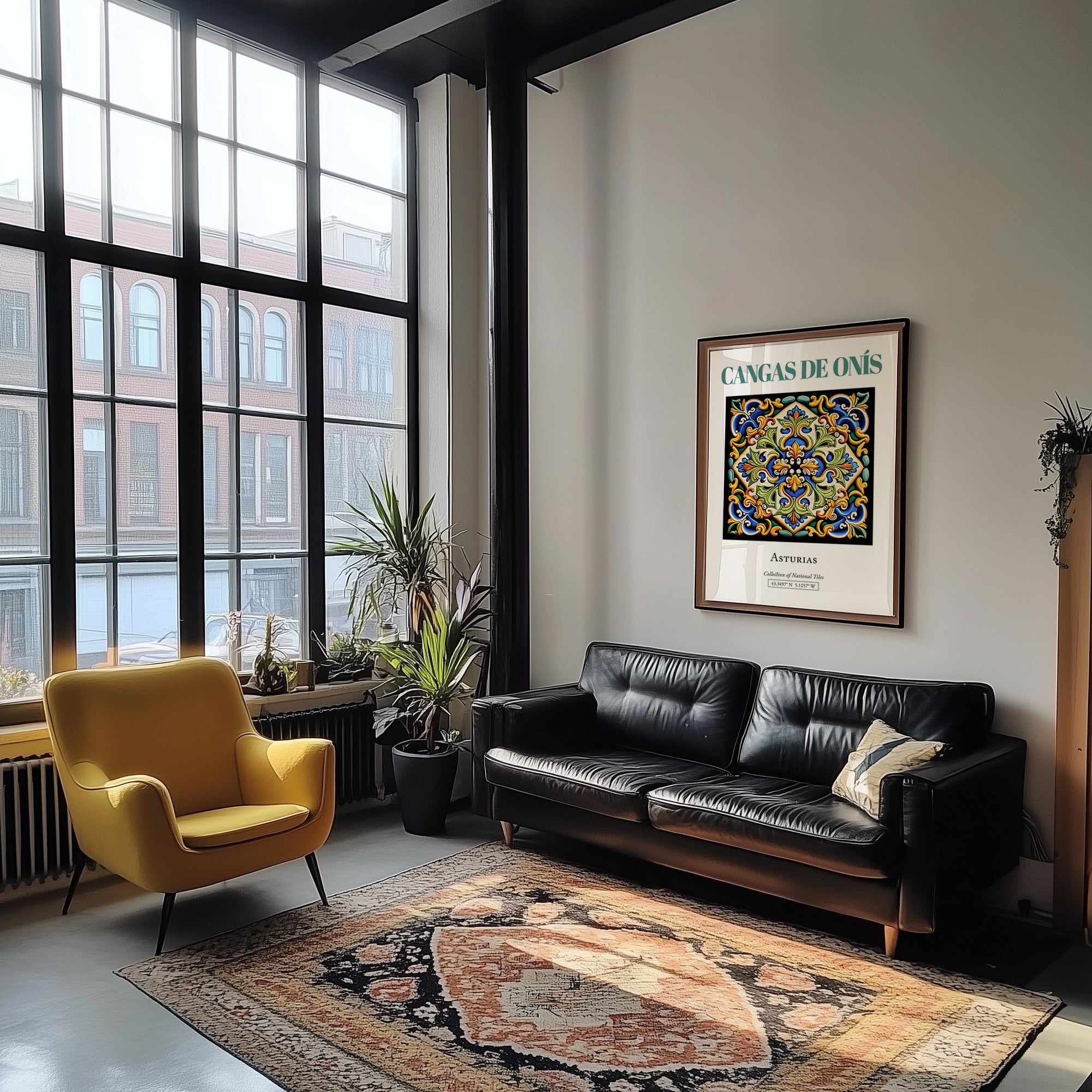 Cangas de Onís, Spain – National Pride Wall Decor, unframed on coastal sand