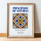Principado de Asturias, Spain – Travel Poster, in wooden frame leaning on the floor