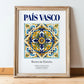 País Vasco, Spain – Travel Poster, in wooden frame leaning on the floor