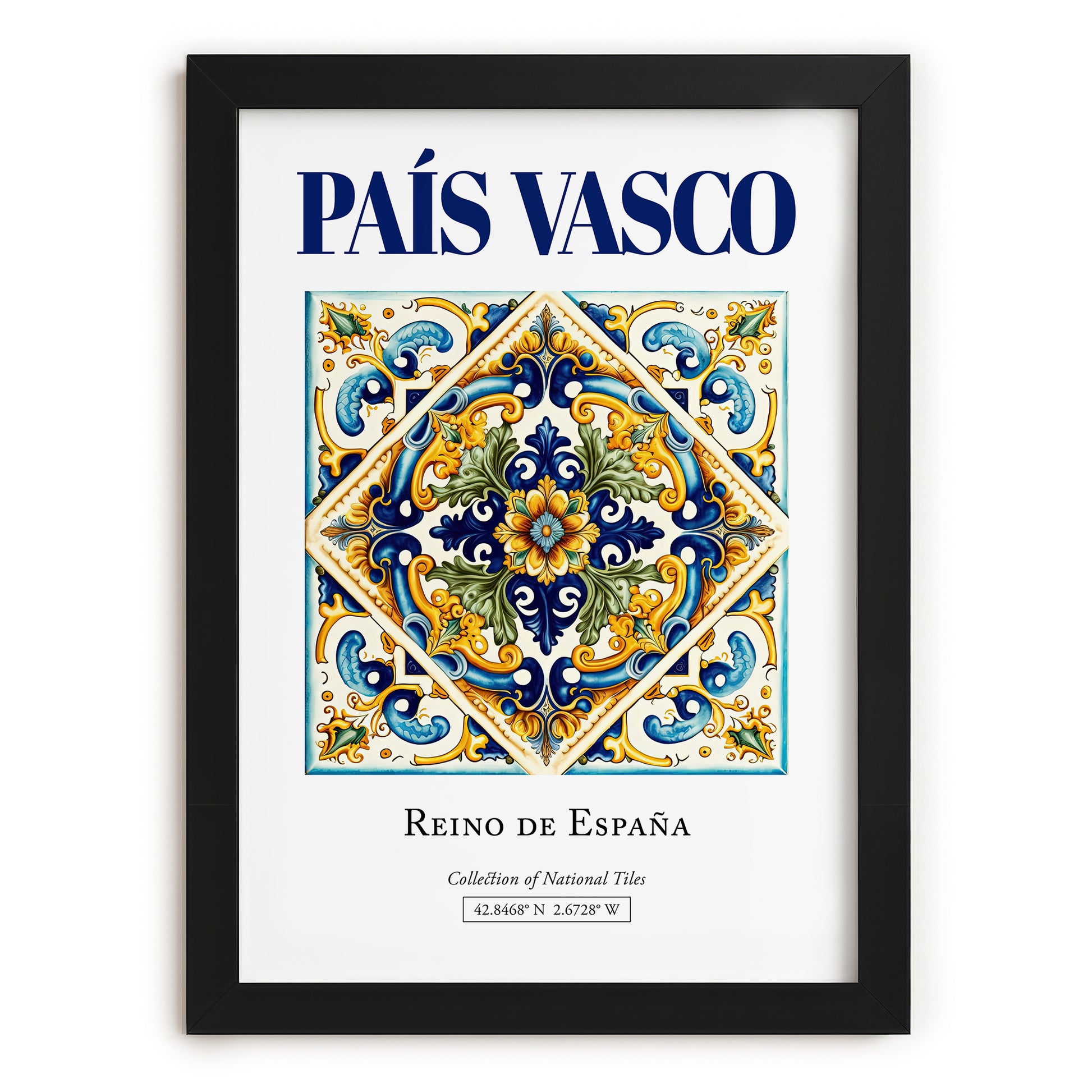 País Vasco, Spain – Travel Poster, in sleek black frame