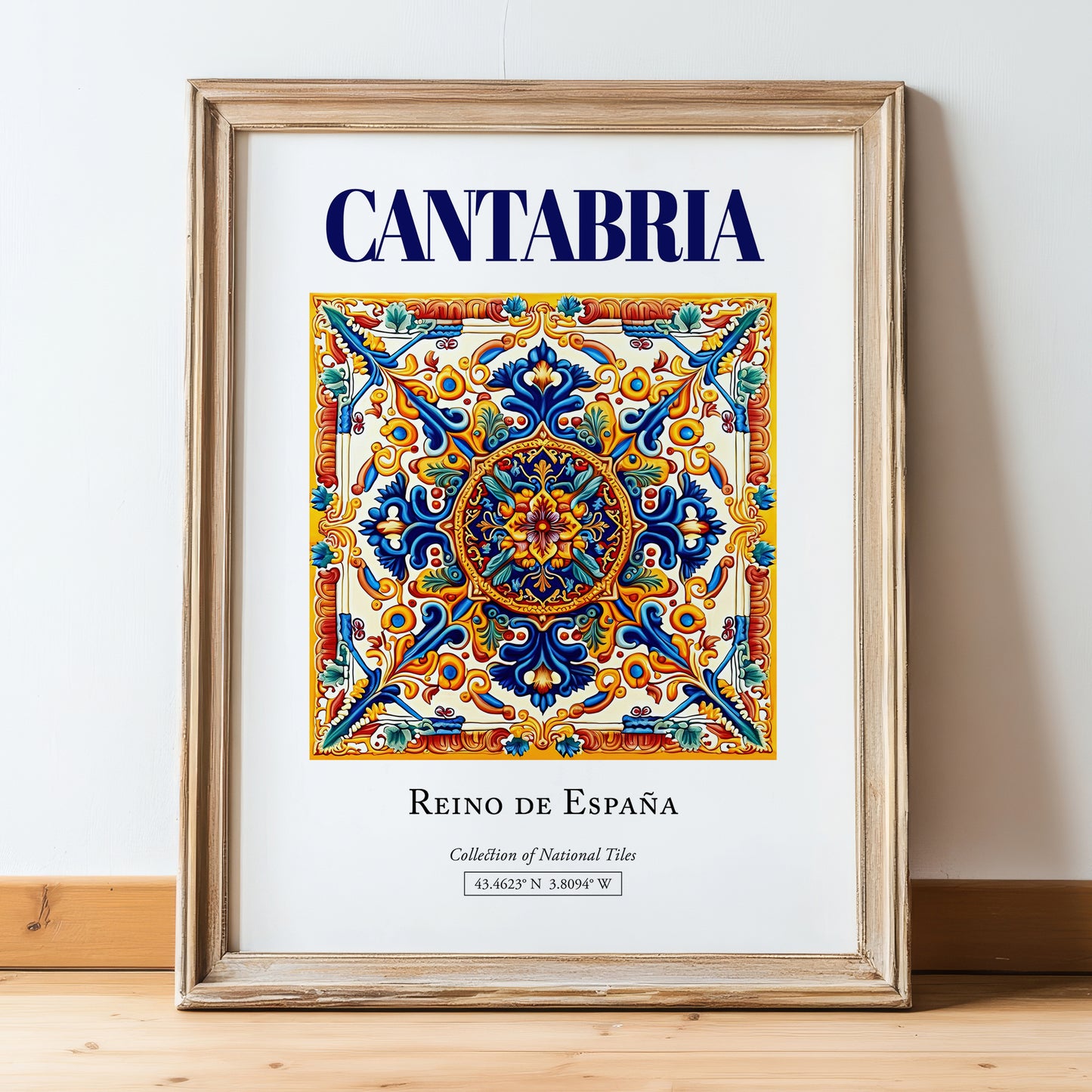 Cantabria, Spain – Travel Memories Wall Print, in wooden frame leaning on the floor