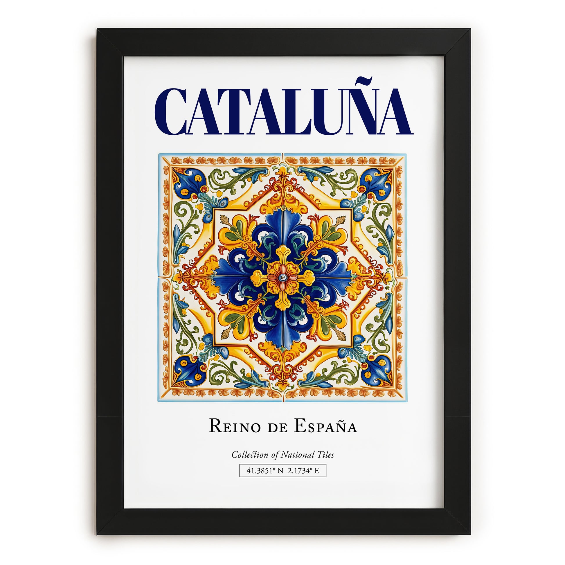 Cataluña, Spain – Travel Poster, in sleek black frame