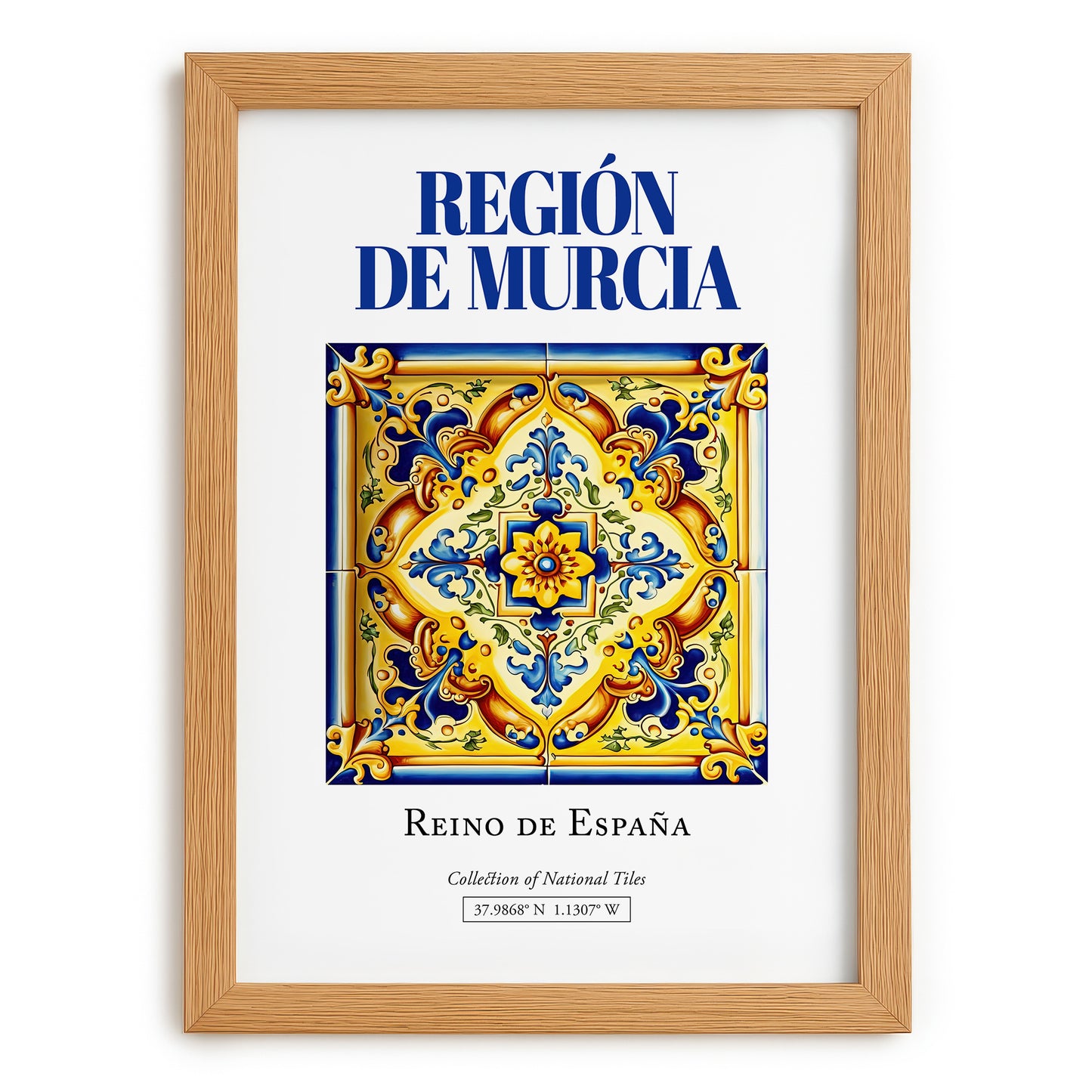 Región de Murcia, Spain – Travel Poster, set in oak frame