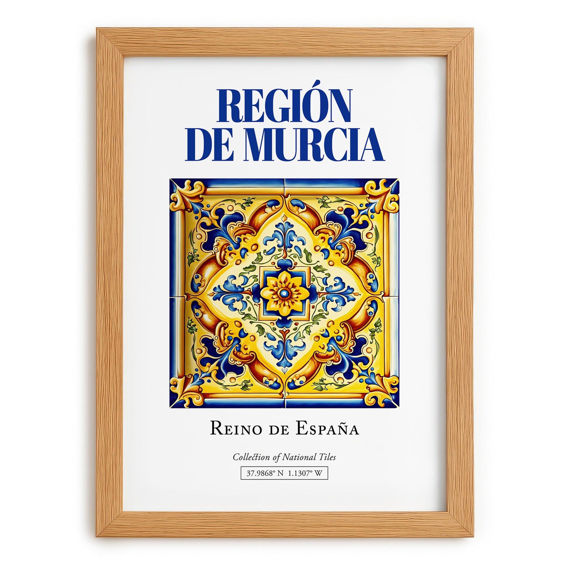 Región de Murcia, Spain – Travel Poster, set in oak frame