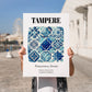 Tampere, Finland – Travel Wall Decor, no-text version framed in wood