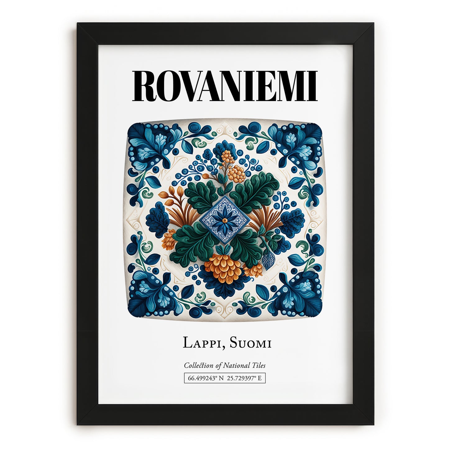 Rovaniemi, Finland – World Travel Art, in sleek black frame
