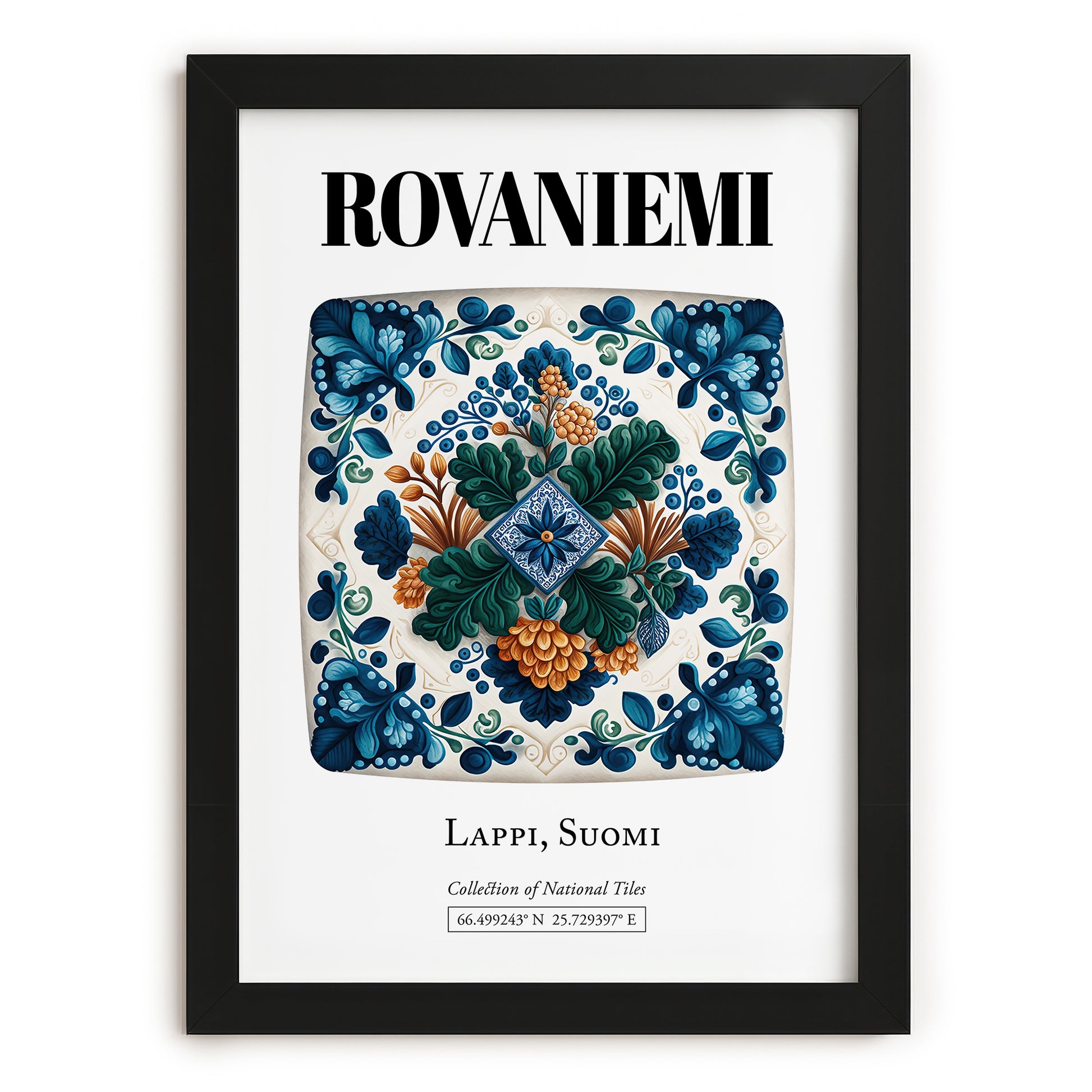 Rovaniemi, Finland – World Travel Art, in sleek black frame