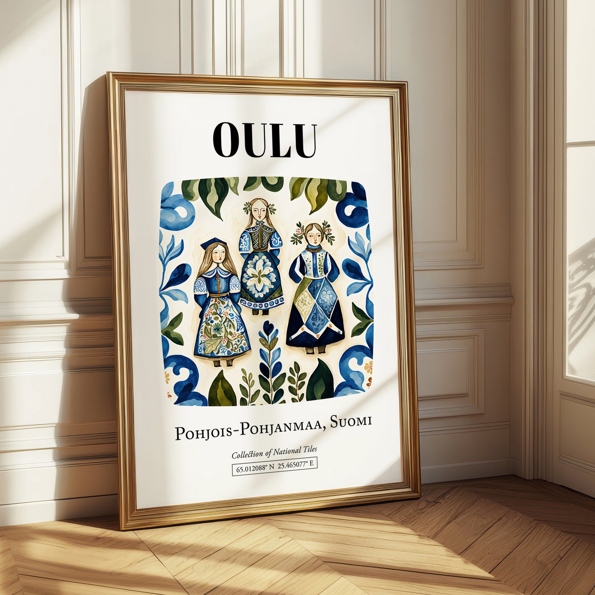 Oulu, Finland – Retro Travel Poster, styled in a charming Paris street view