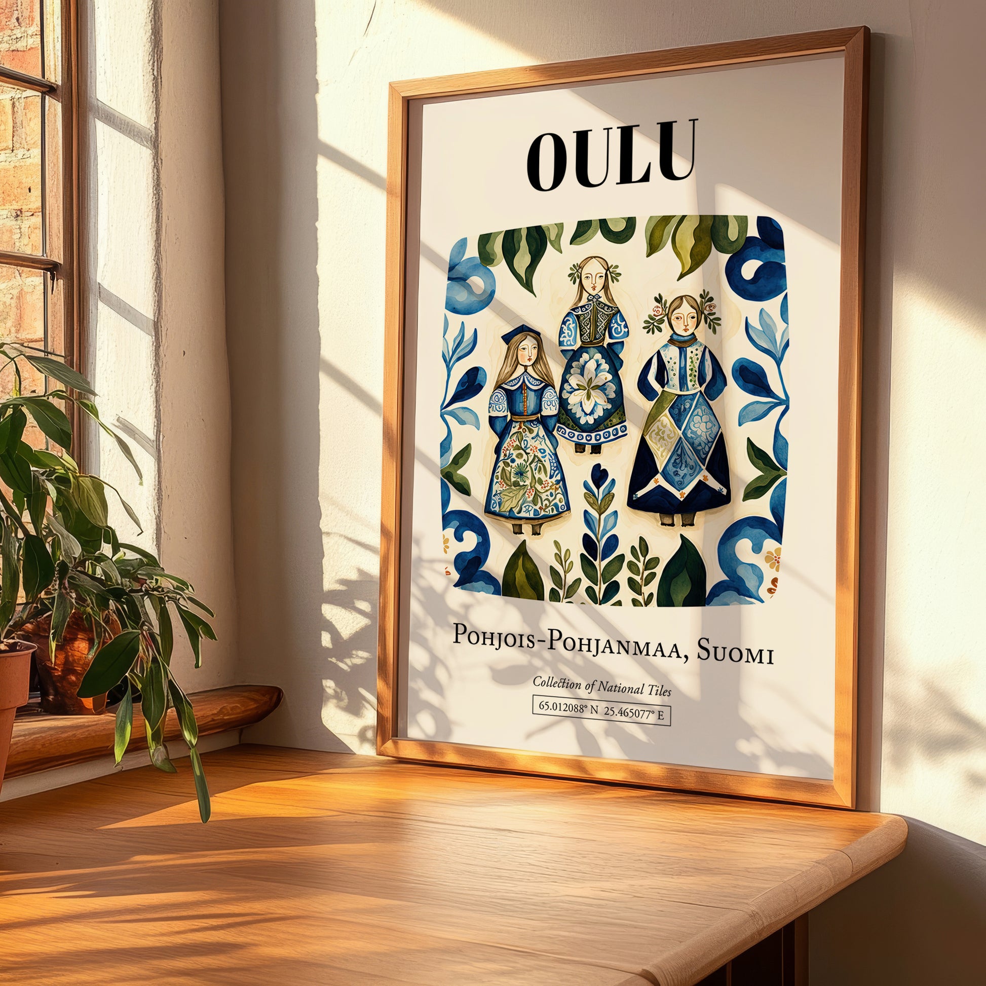 Oulu, Finland – Retro Travel Poster, clean layout with no caption