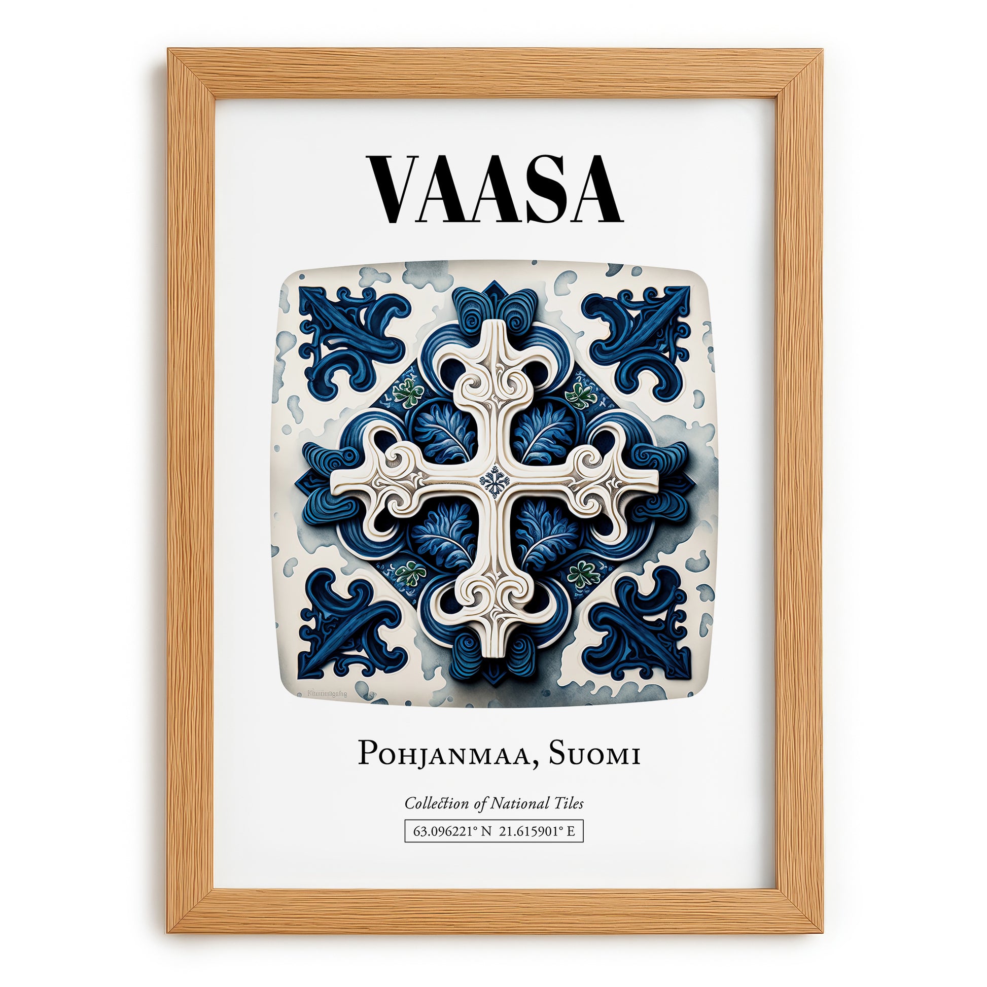 Vaasa, Finland – Travel Wall Art, set in oak frame