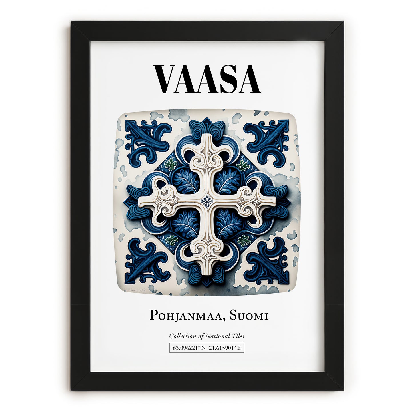 Vaasa, Finland – Travel Wall Art, in sleek black frame