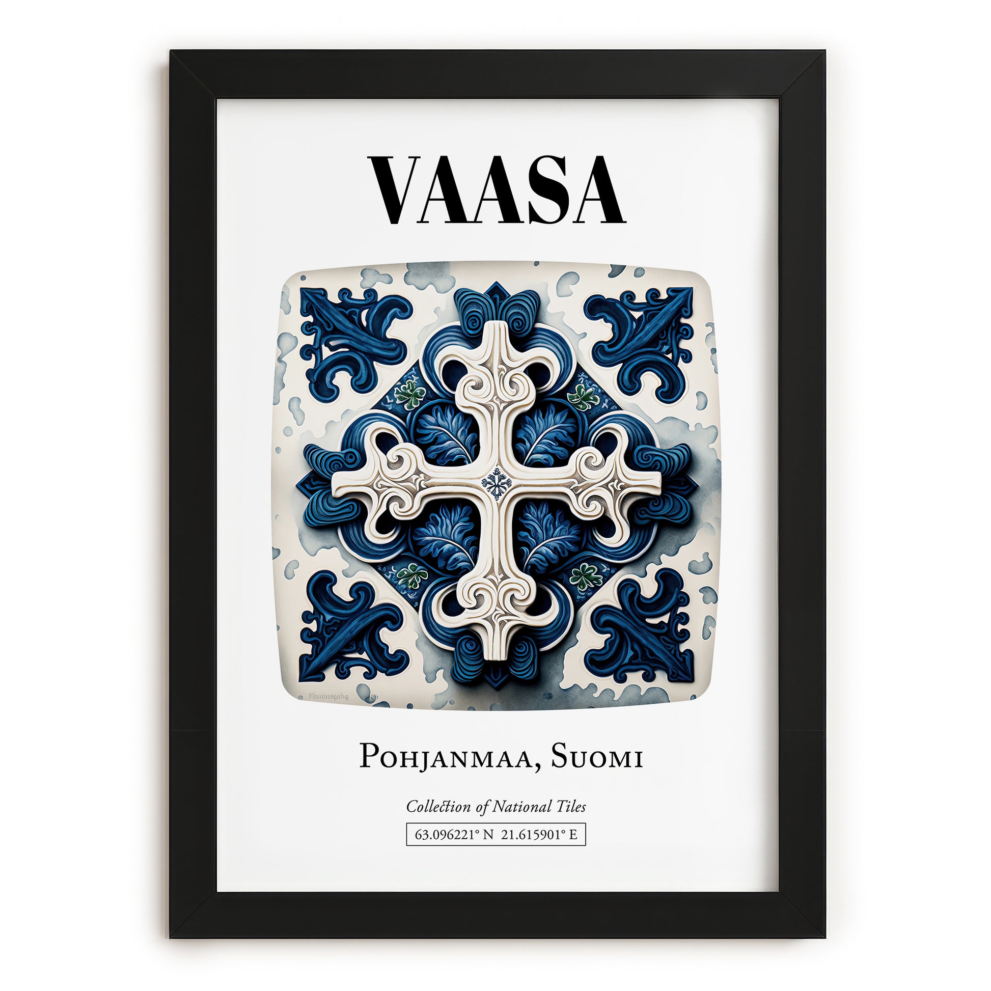 Vaasa, Finland – Travel Wall Art, in sleek black frame
