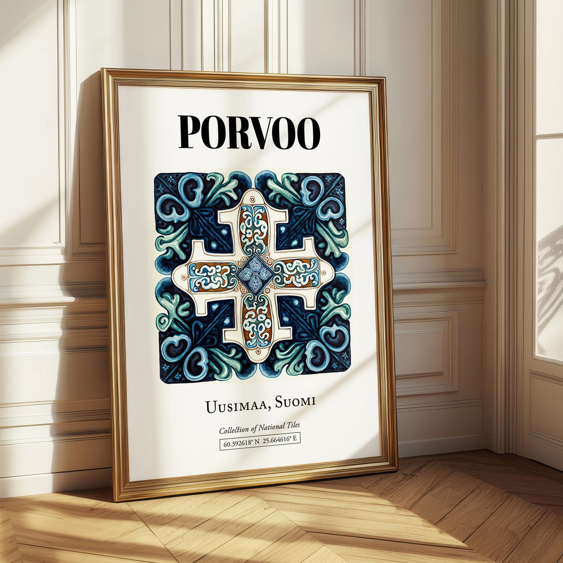Porvoo, Finland – Historic Cities Art Print, styled in a charming Paris street view
